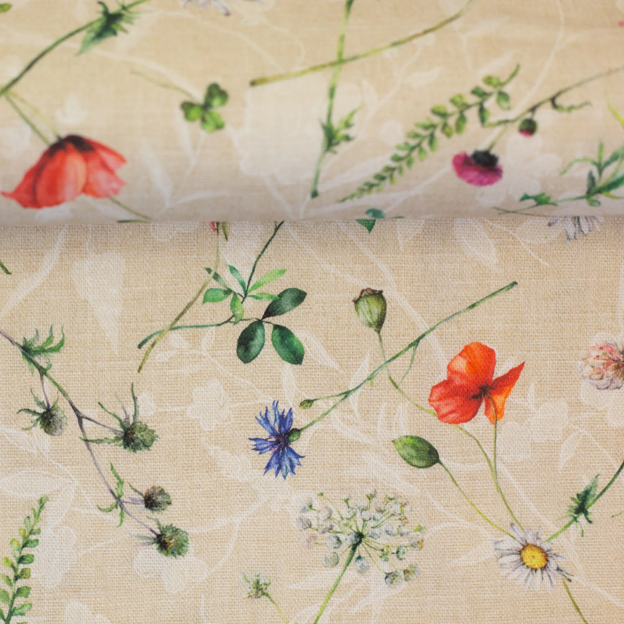 Canvas beige met bloemen