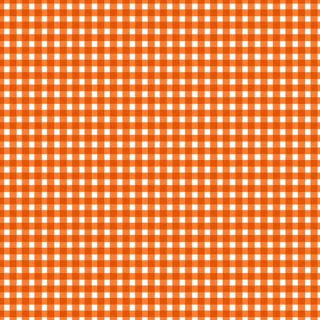 Katoen geruit wit/oranje