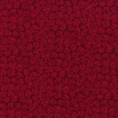 Katoen bordeaux met rozen