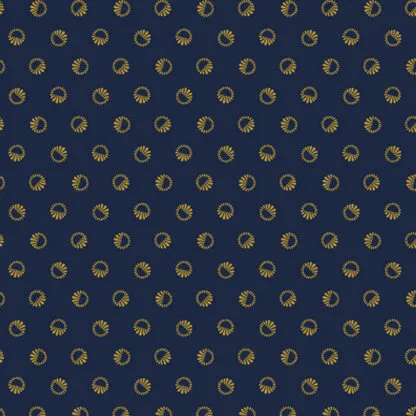 Katoen navy blauw met print