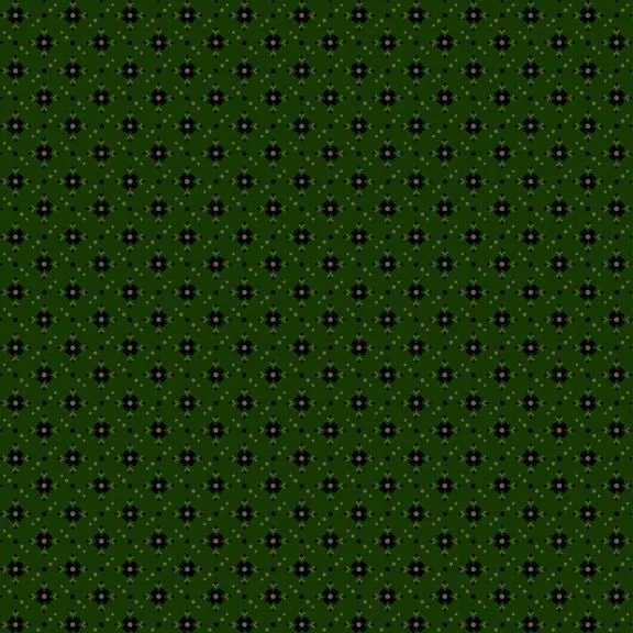 Katoen groen met bloemetjes