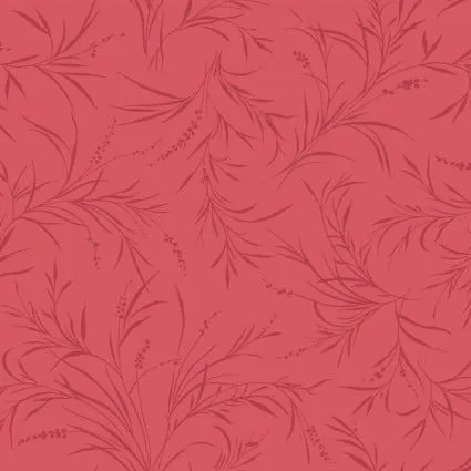 Katoen rood met glanzende bloemen