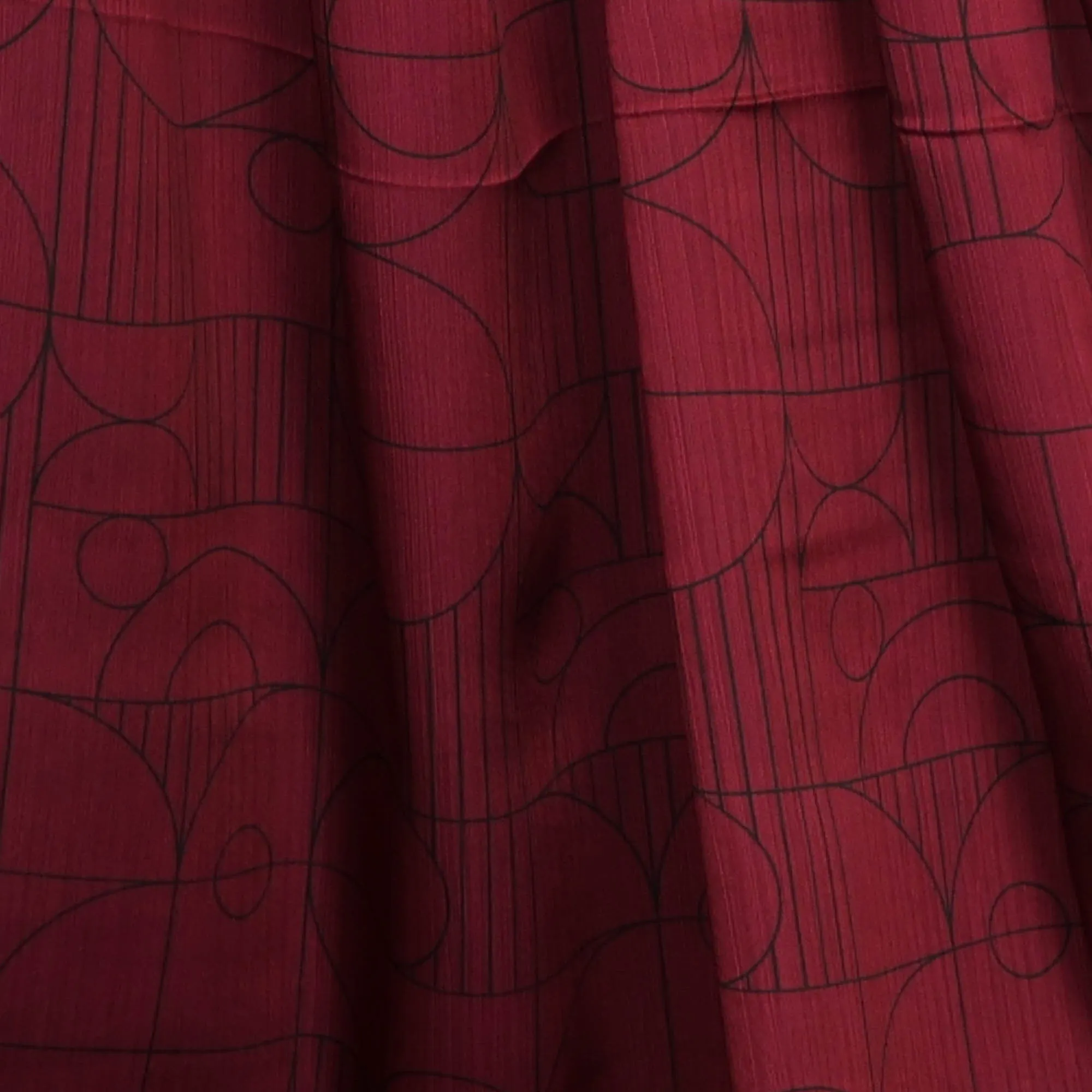 Lichte polyester bordeaux met geometrisch patroon - Burda