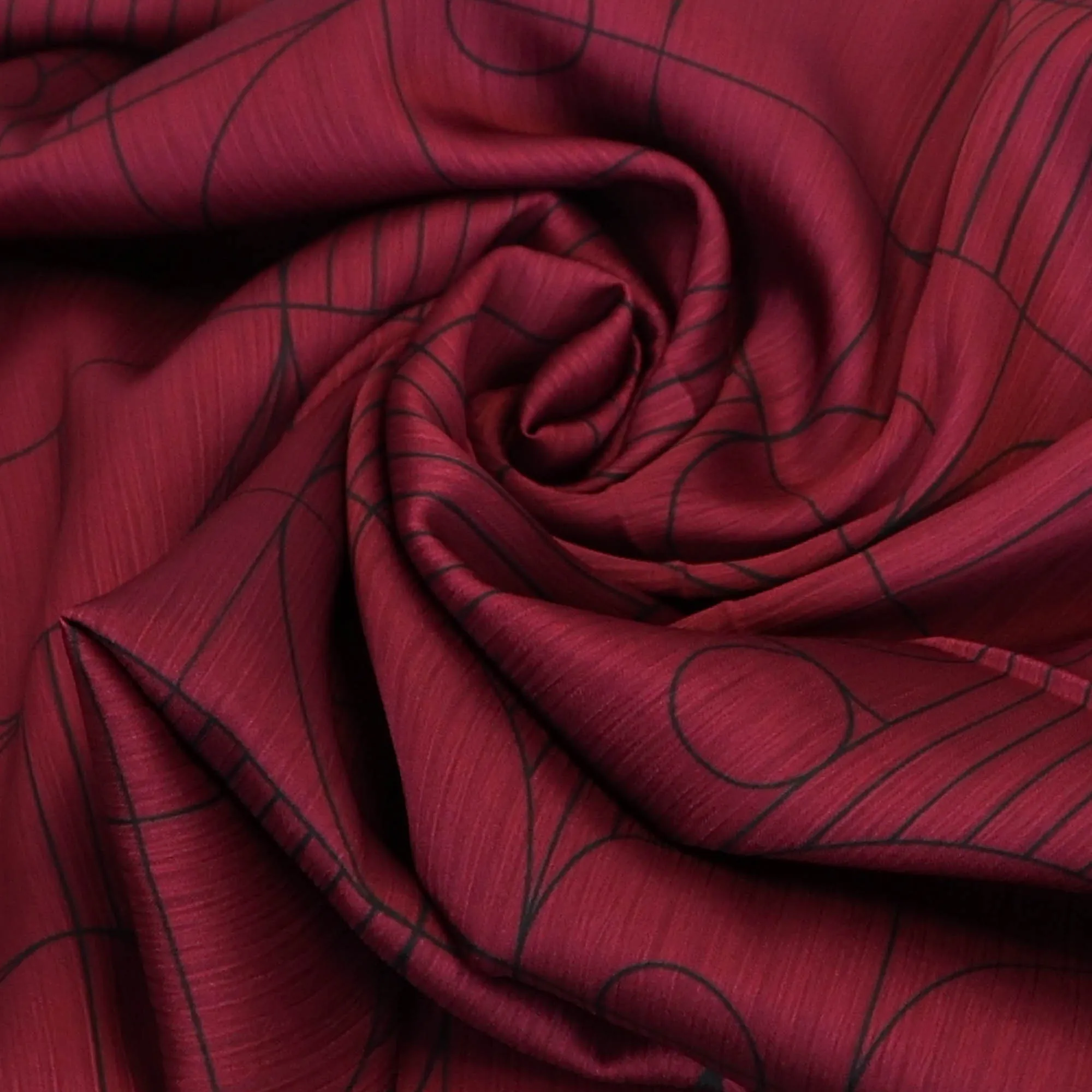 Lichte polyester bordeaux met geometrisch patroon - Burda