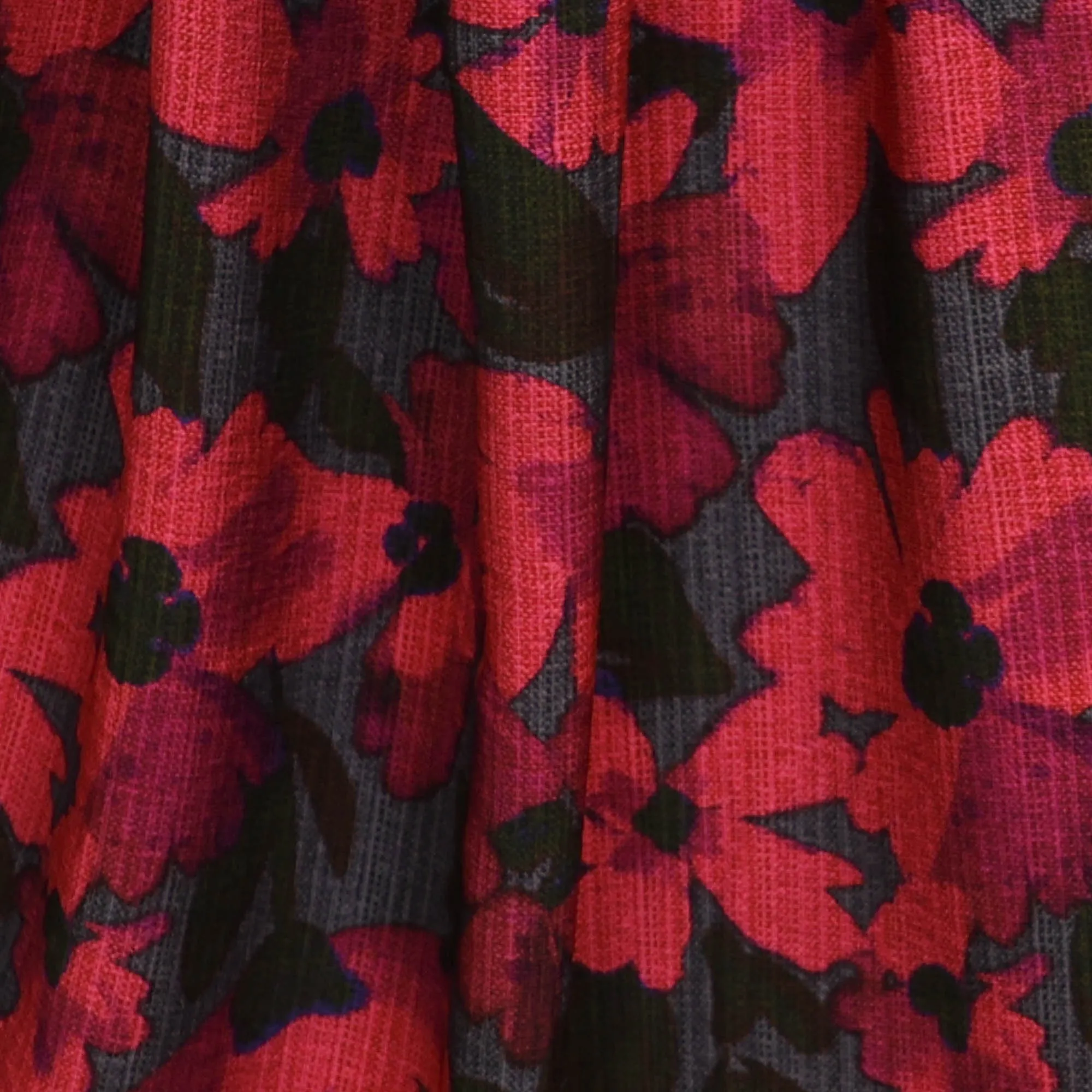 Viscosemengeling grijs met roze bloemen - Knipmode