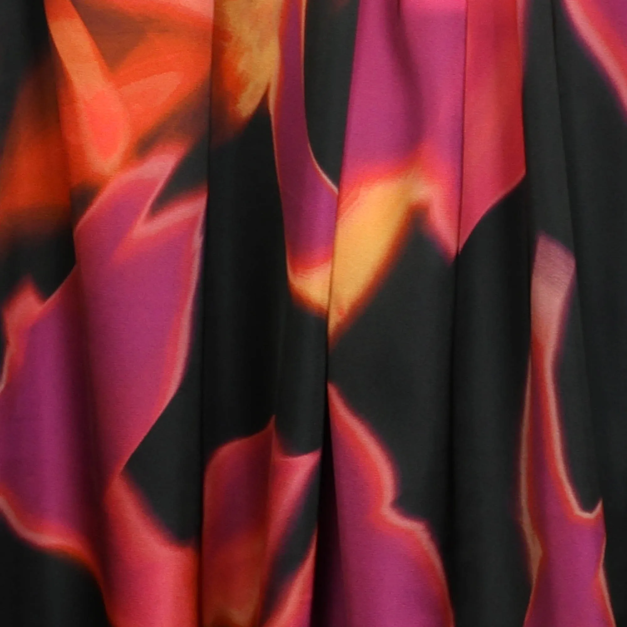 Licht doorzichtige polyester zwart met bloemen - Knipmode