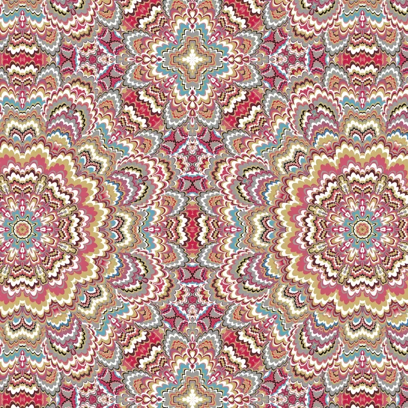 Viscose tricot roodtinten mandala