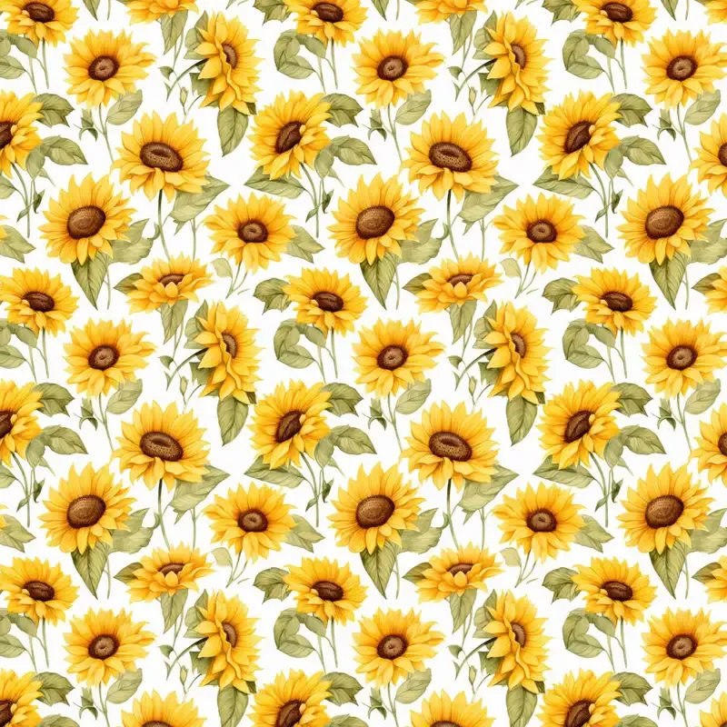 Katoentricot wit met zonnebloemen
