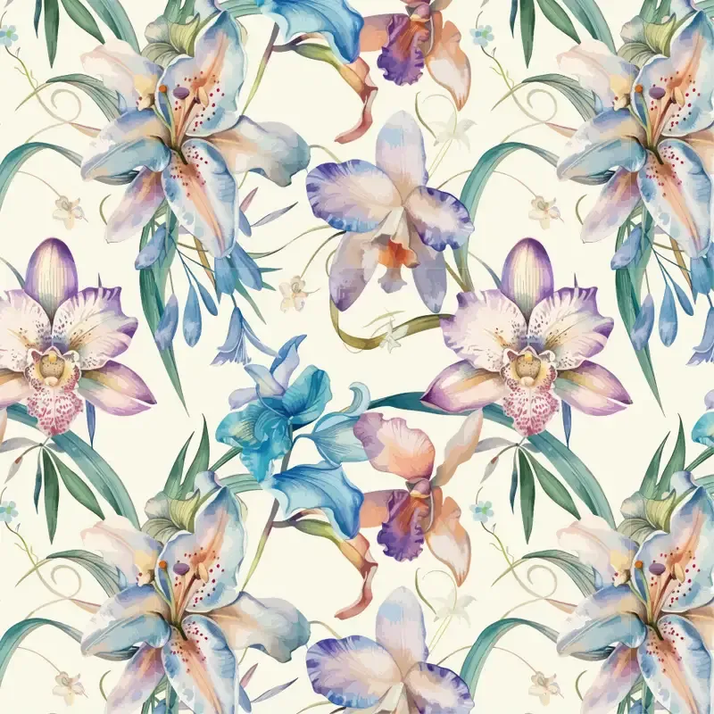 Viscose french terry met bloemen