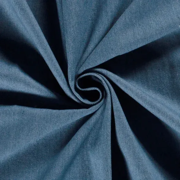 Zware denim effen blauw