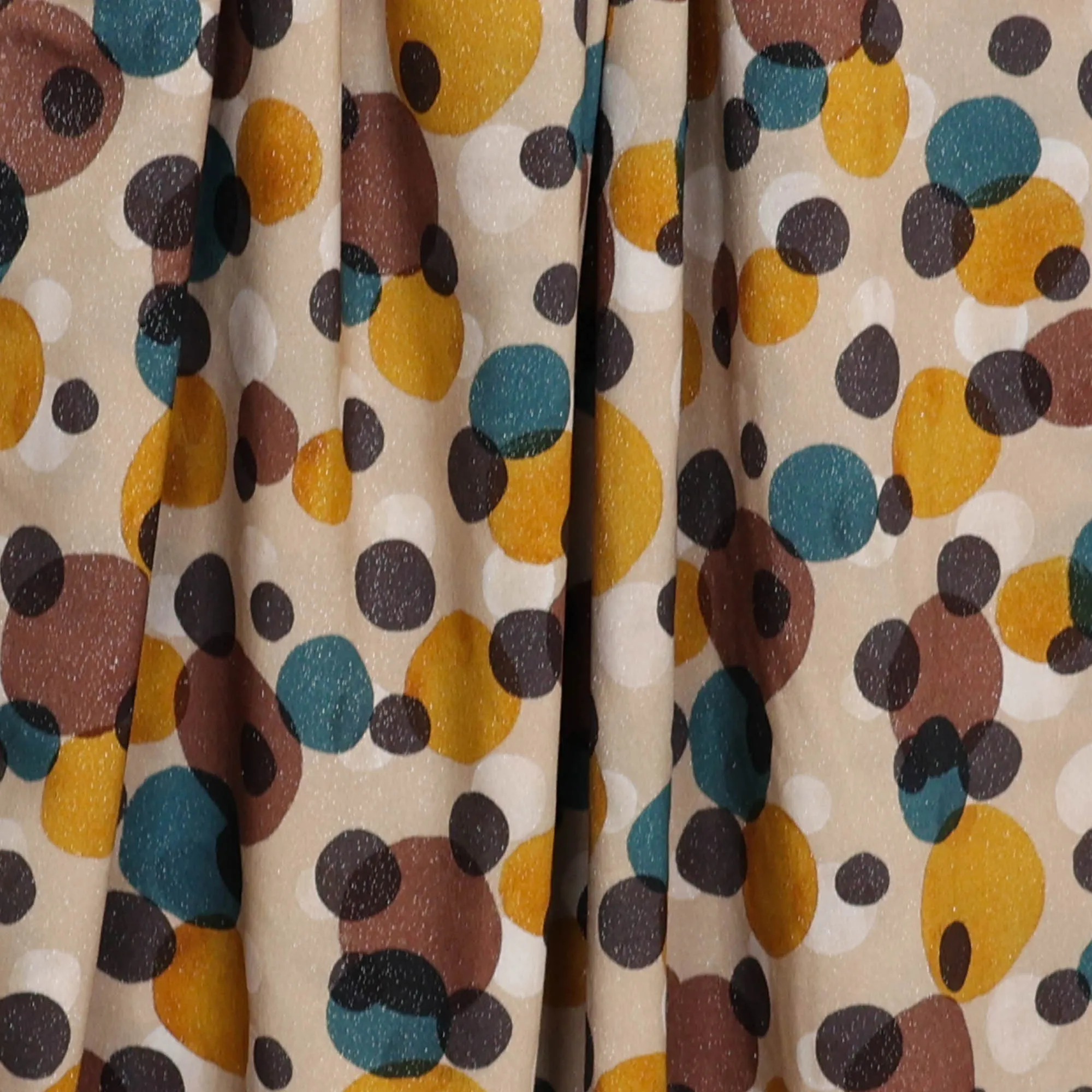 Viscose beige met bollen en glitter - A La Ville