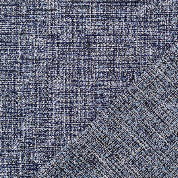 Chanel bouclé marineblauw met fijne ruiten