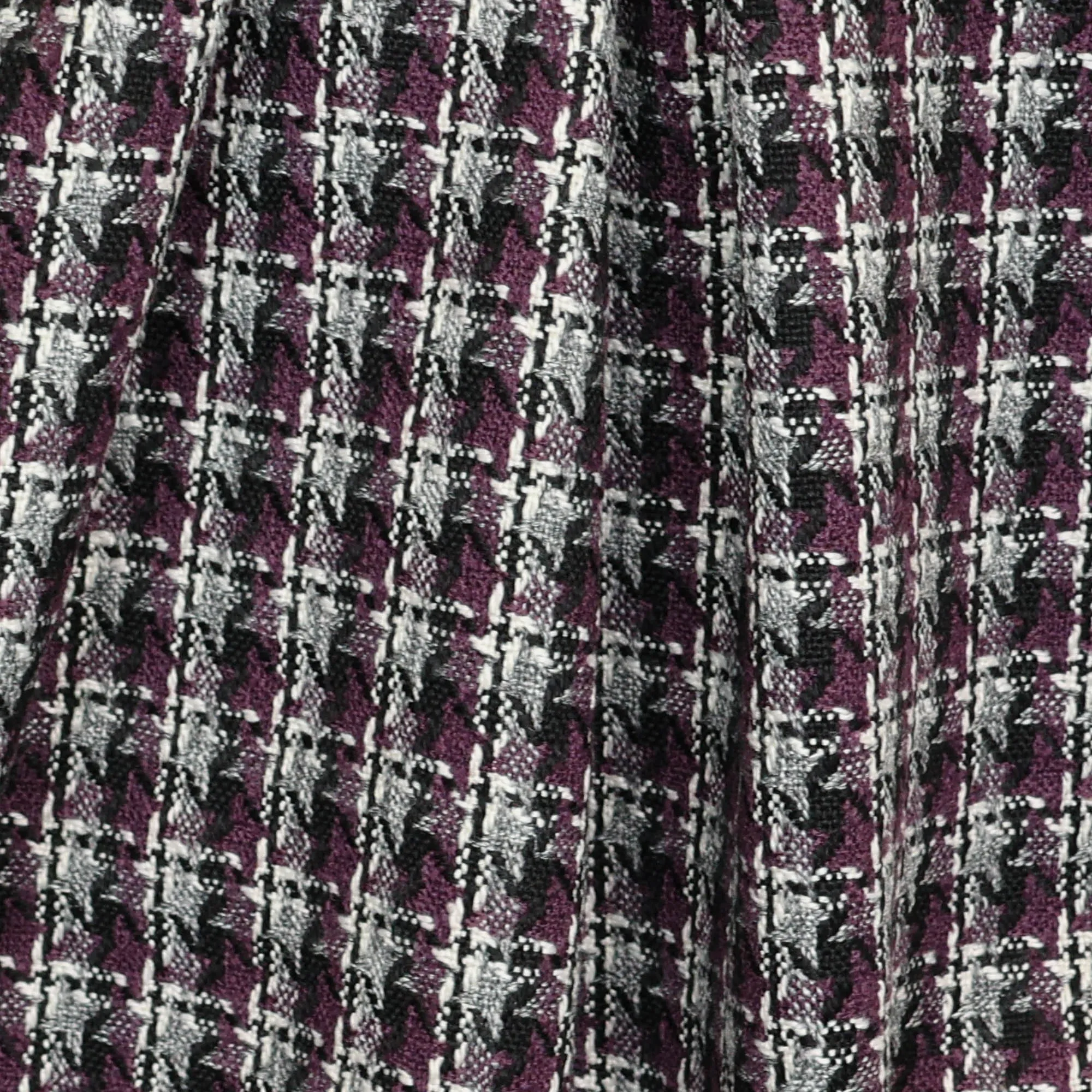 Chanel bouclé aubergine geruit