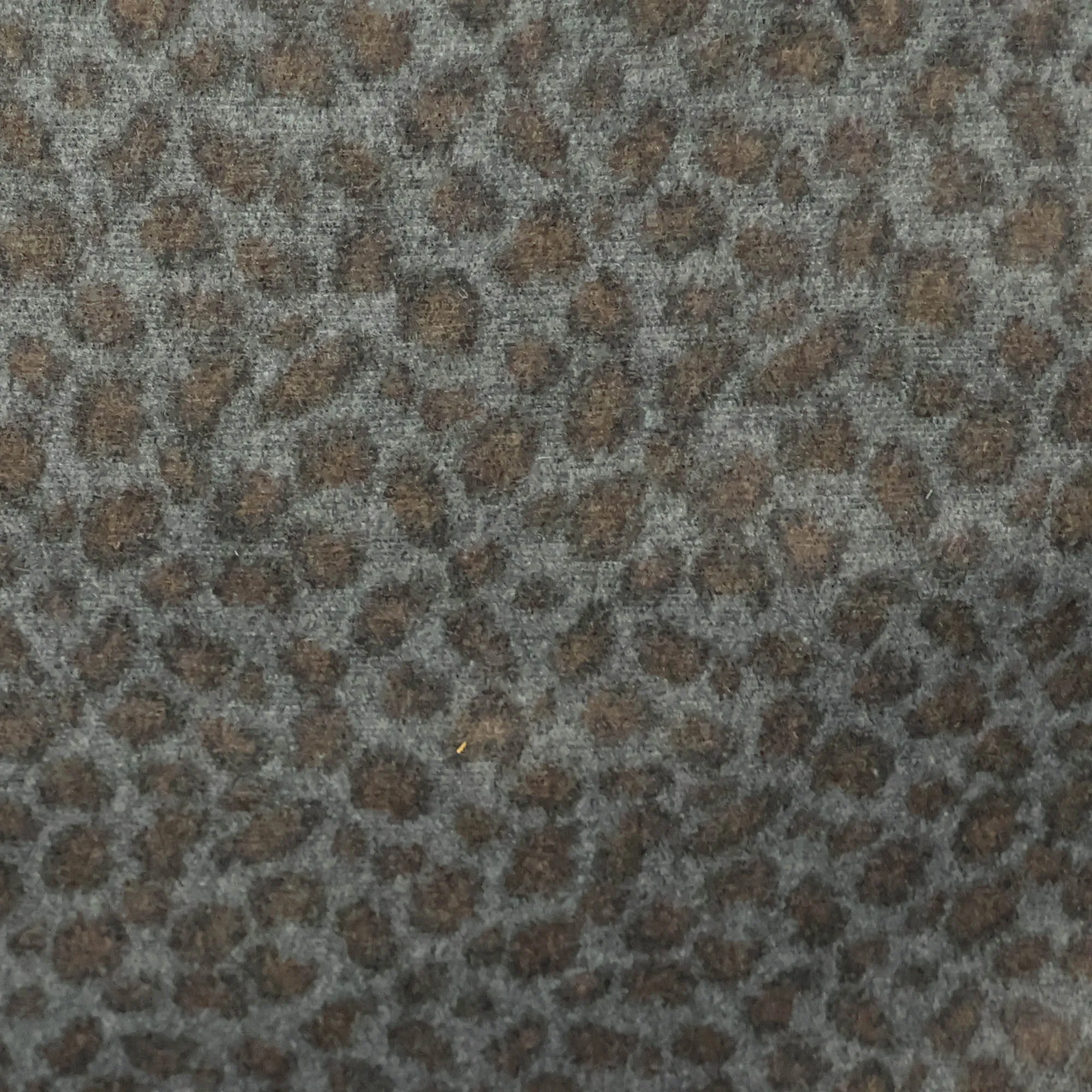 Mantelstof blauw met panterprint