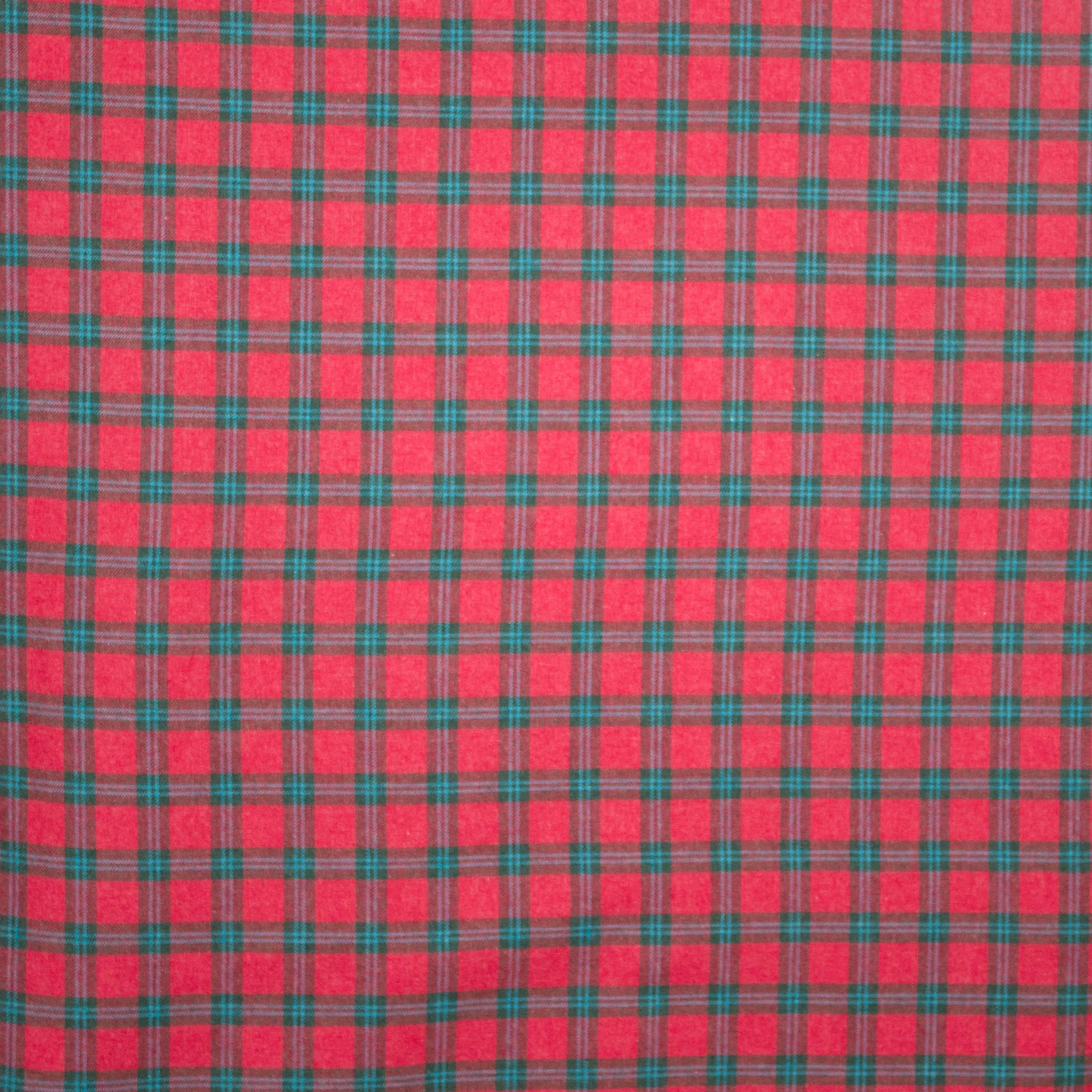 Rode flanel met groene ruiten