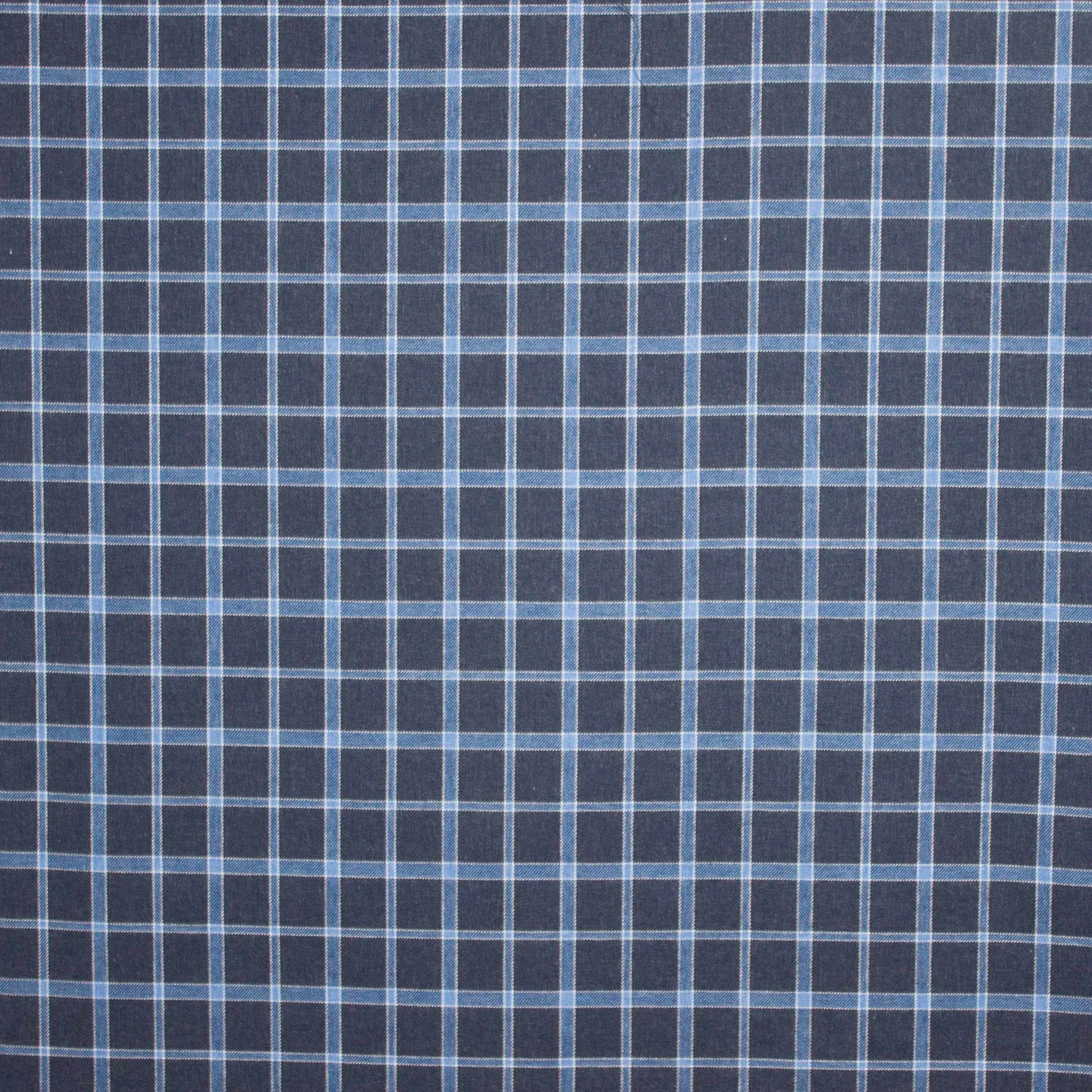 Blauwe flanel met lichtblauwe ruiten
