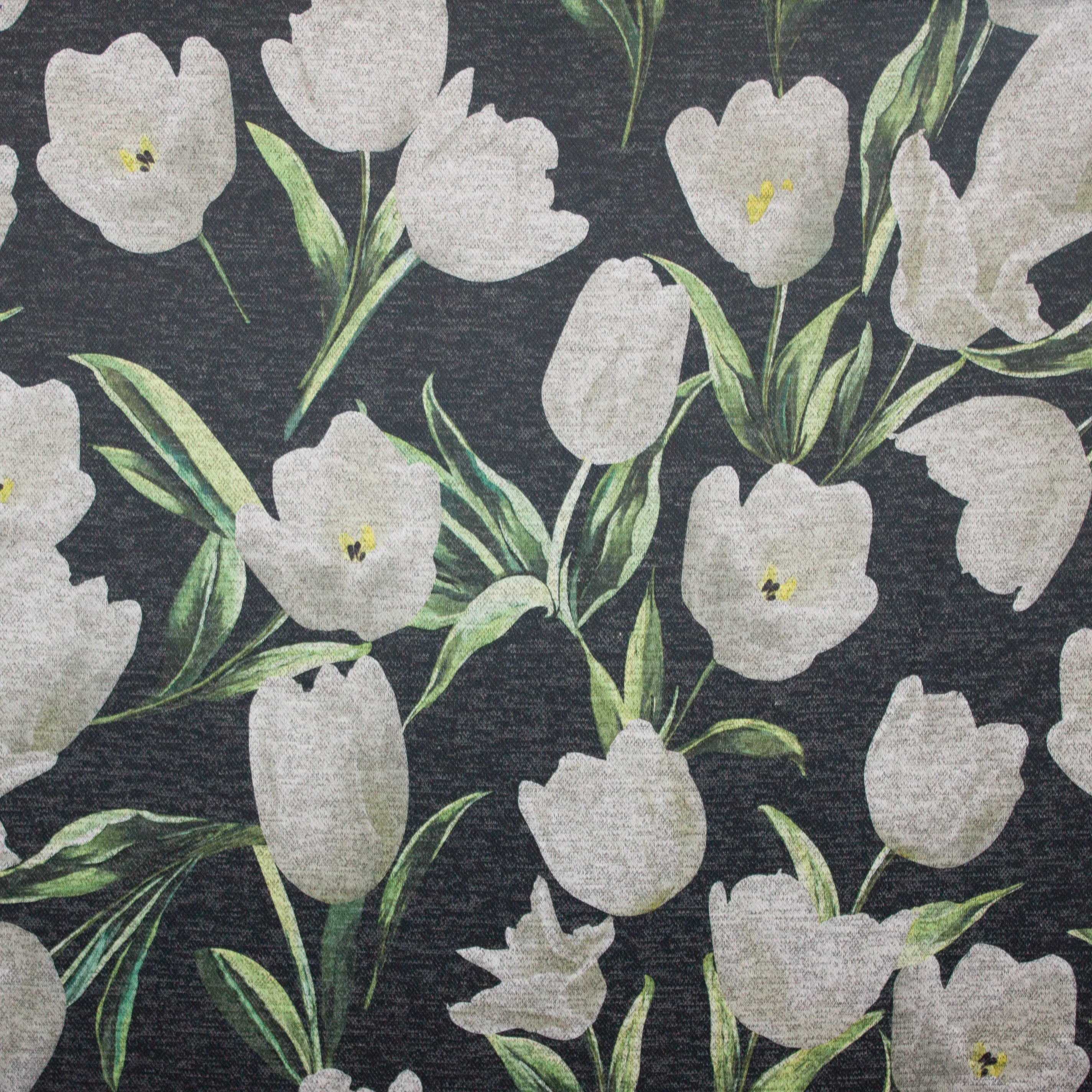 Gebreide tricot met bloemenmotief