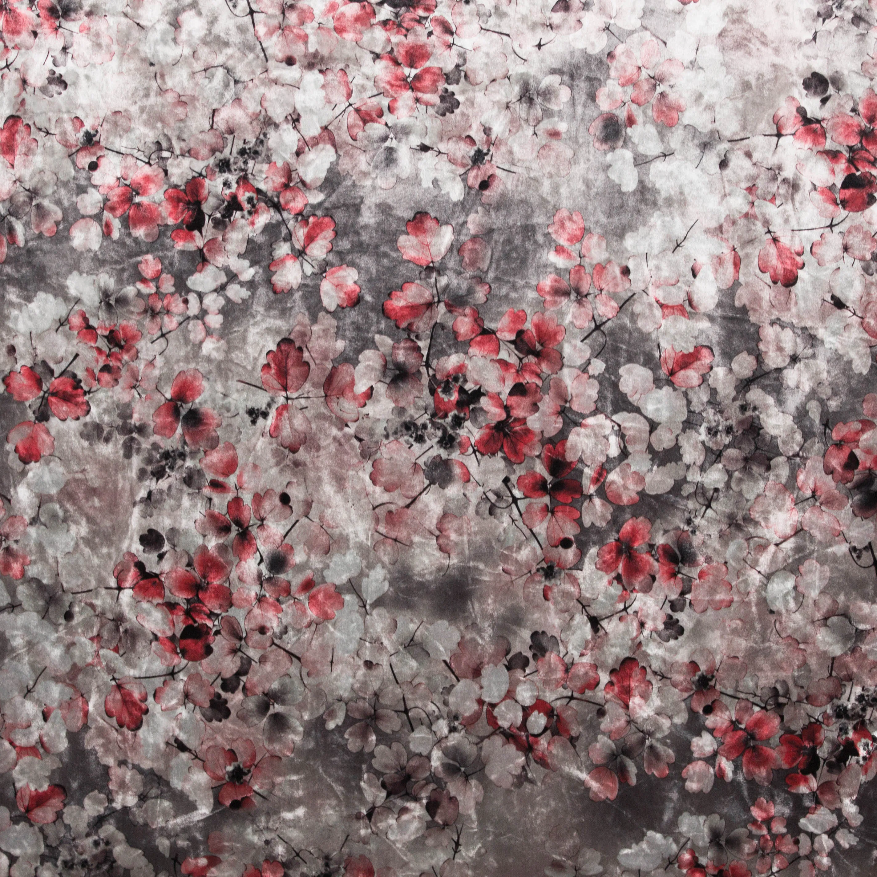 Oudroze fluweel met bloemenprint
