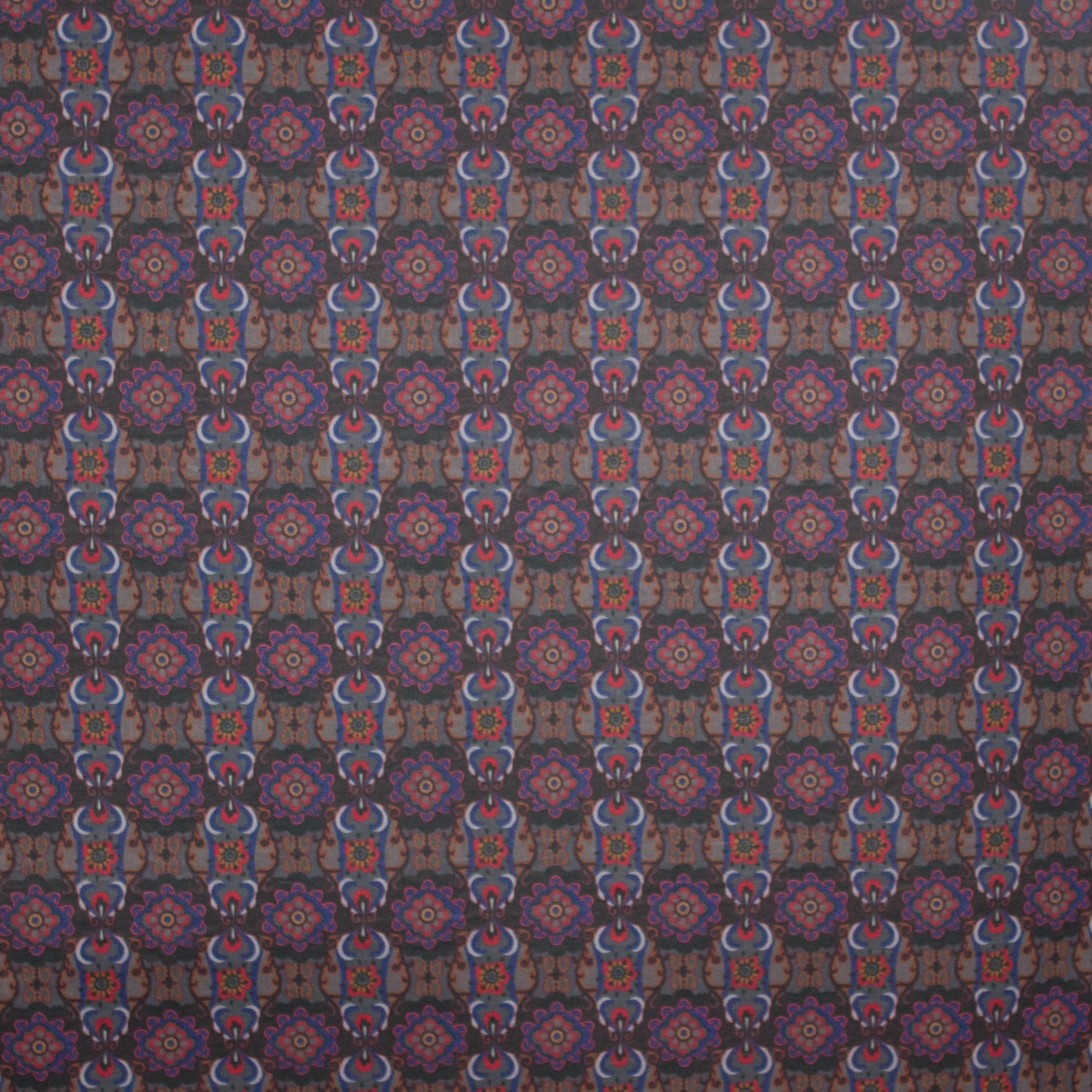 Jacquard double face met abstract bloemenmotief