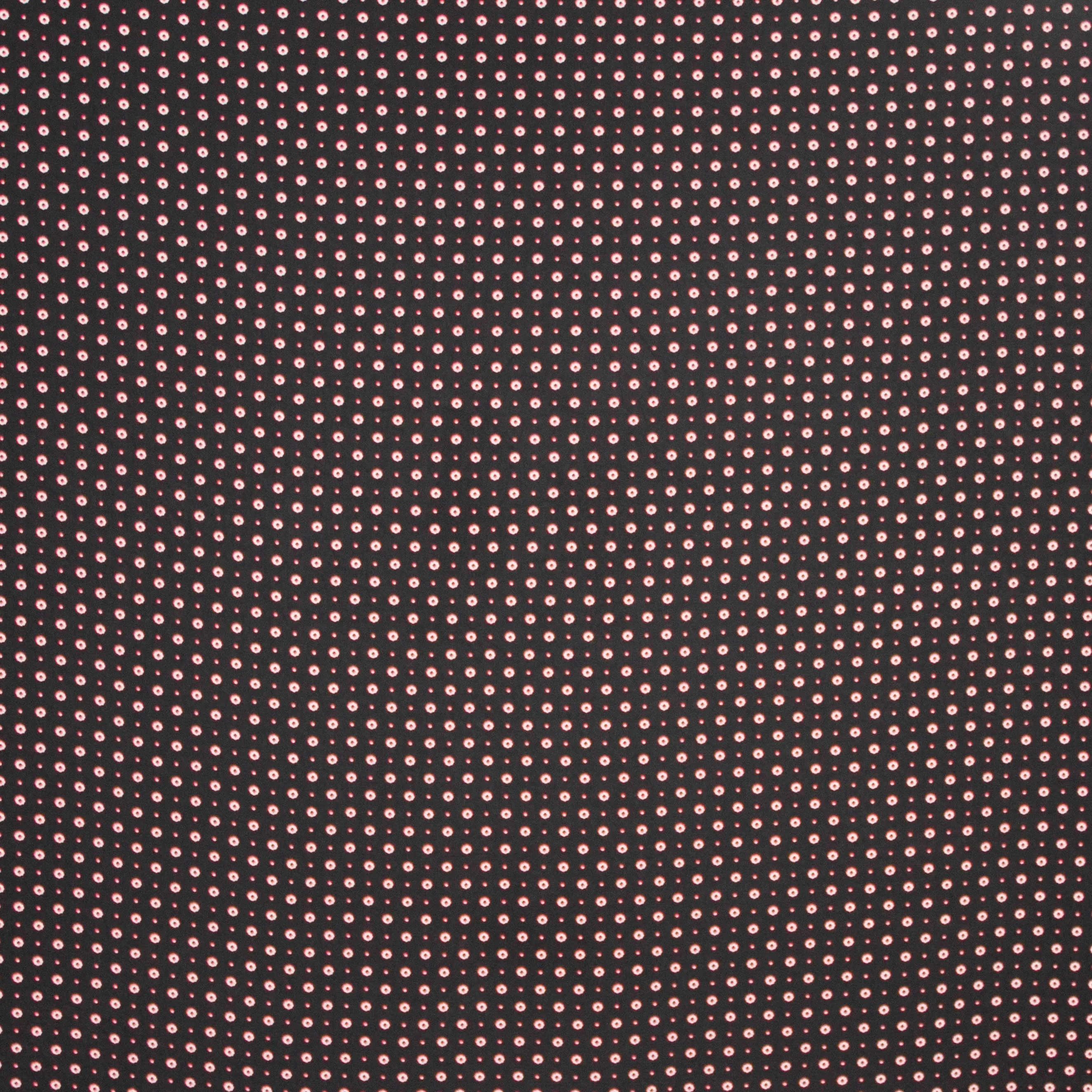 Zwarte polyester met rode bloemetjes