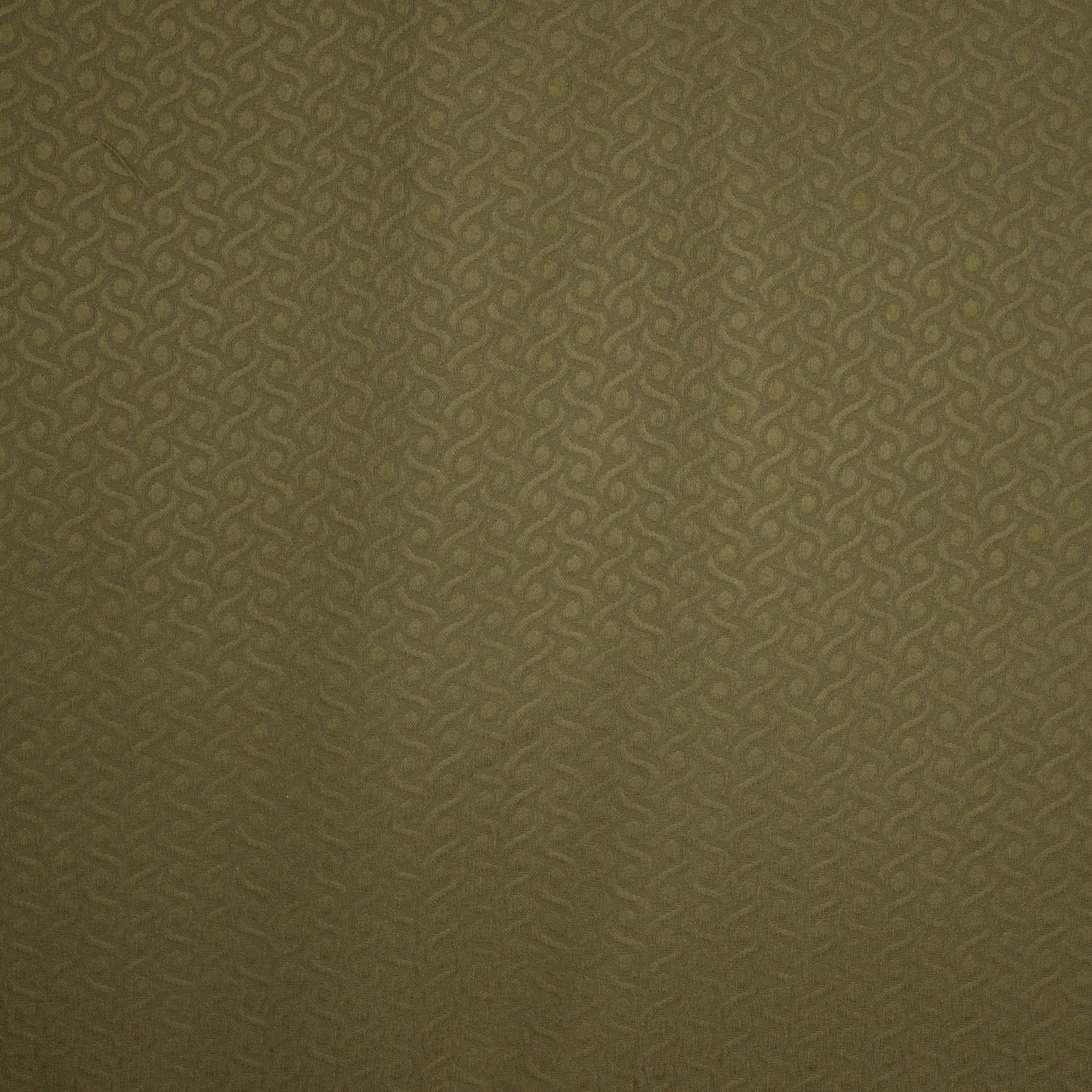 Kaki jacquard met subtiel krulmotief
