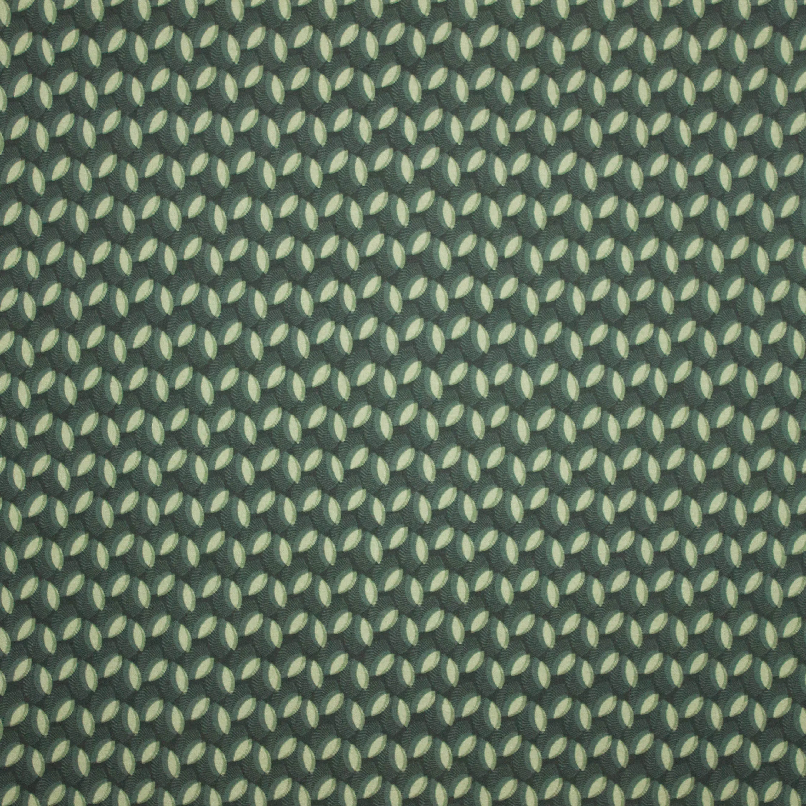 Donkergroene viscosetricot met bladmotief