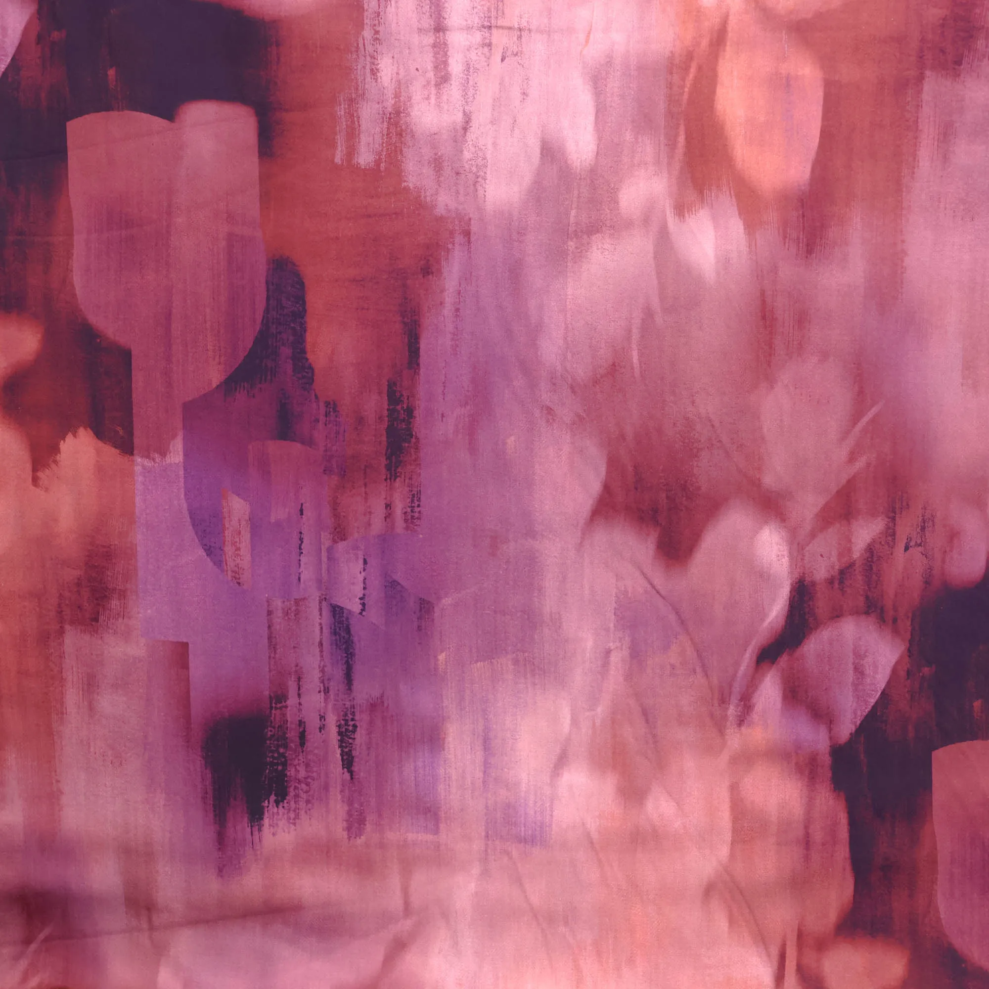Visccose met roze en paarse print