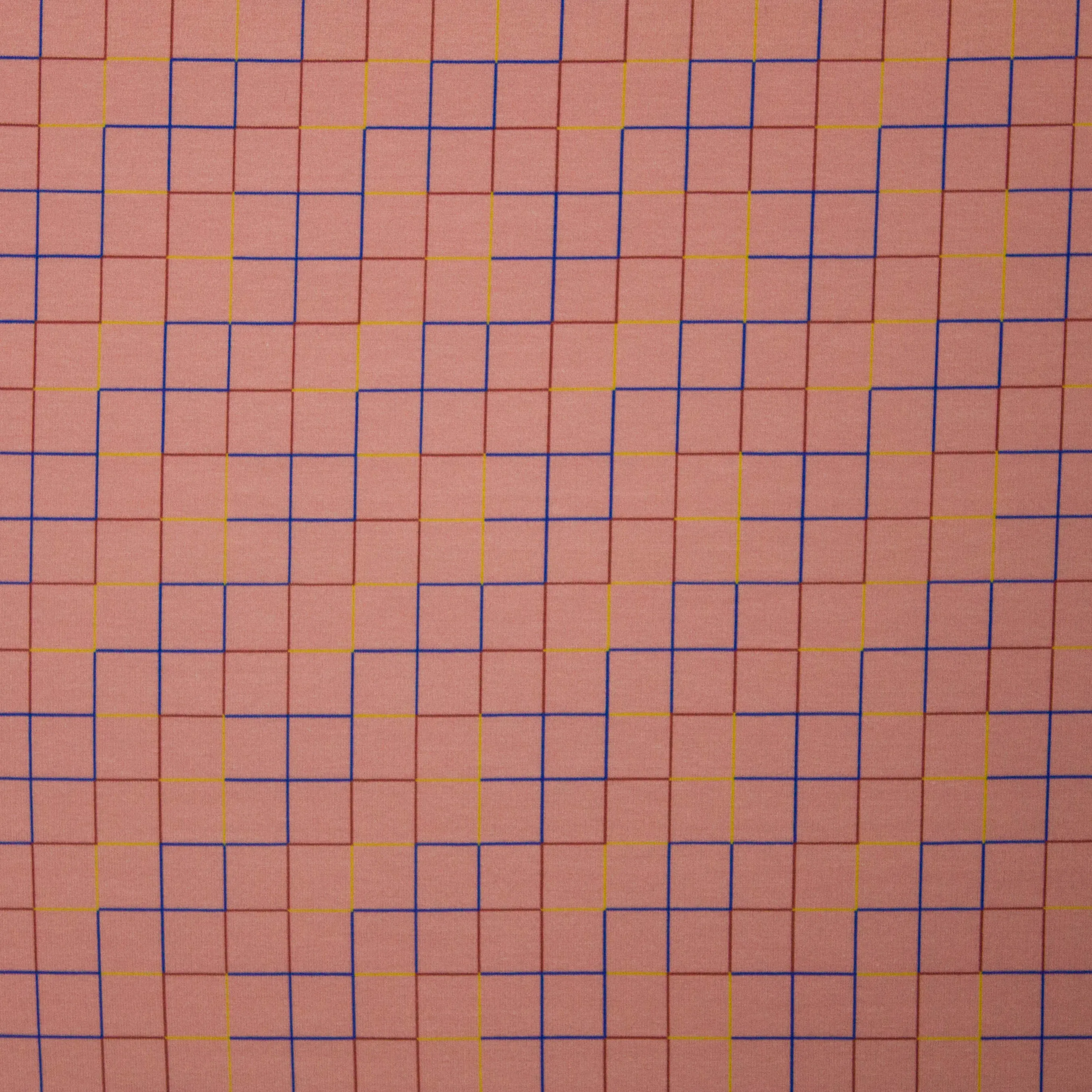 French Terry  in roze met vierkantmotief van Lotte Martens