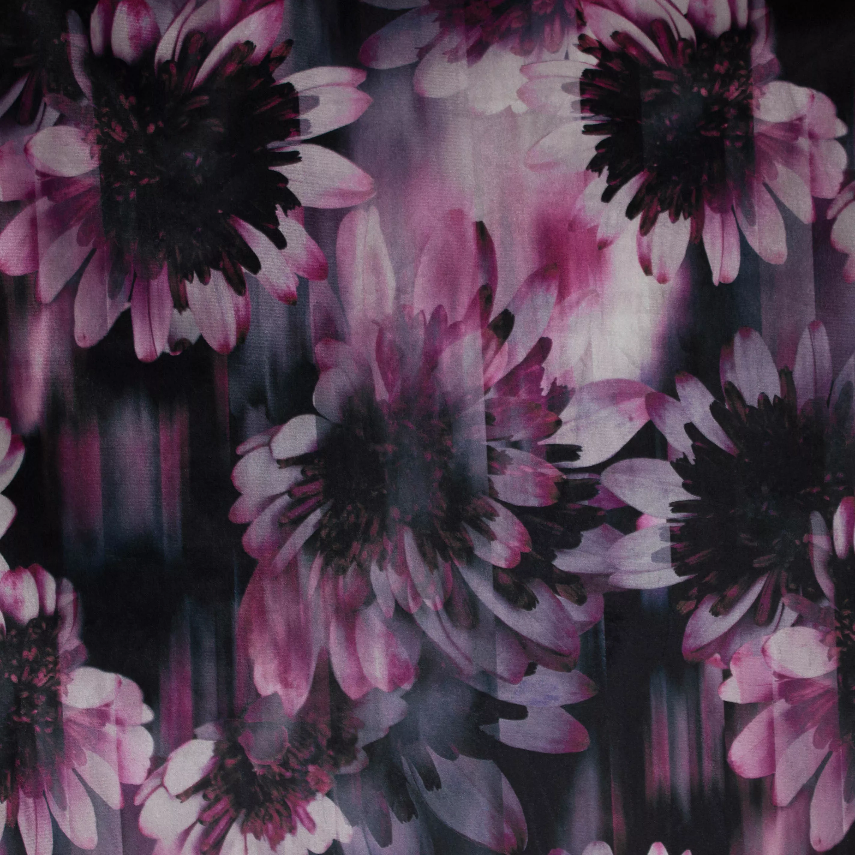 Stretch fluweel/velours met bloemenprint