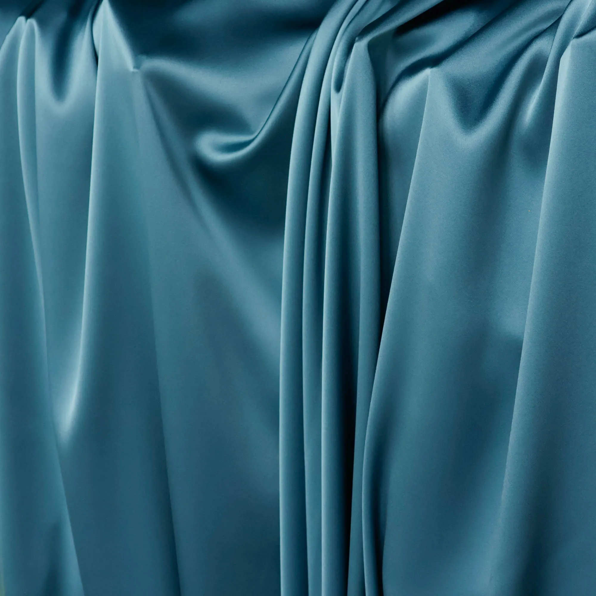 Polyester triacetaat dubbelzijdige satijn grijzig petrol - Lorré