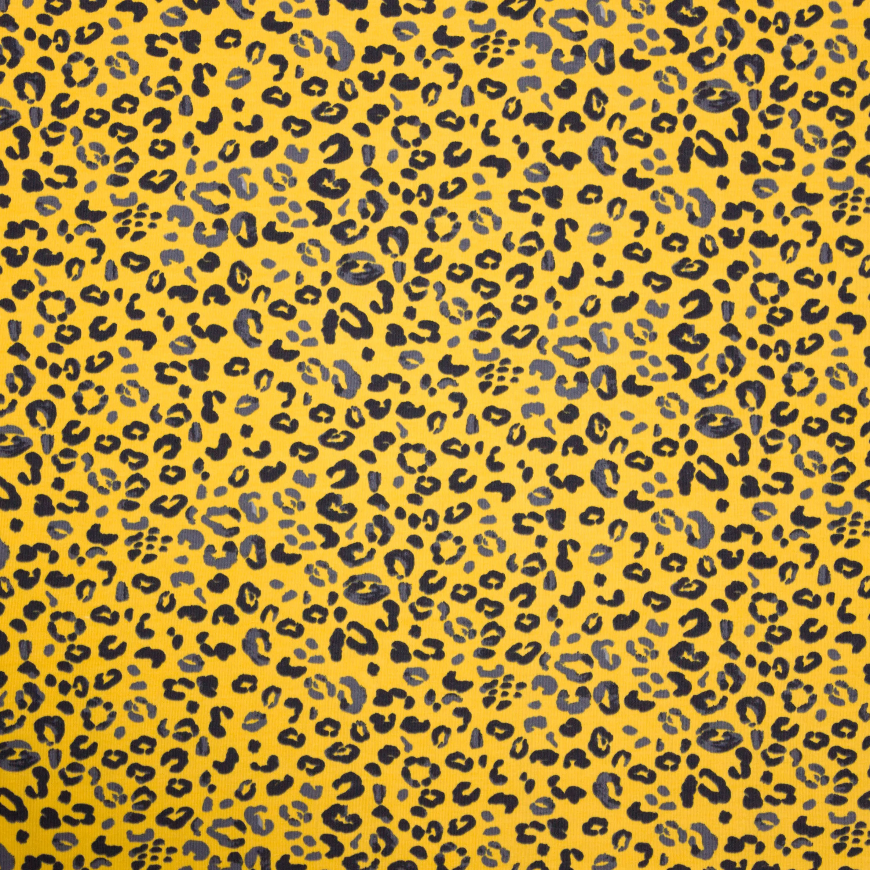 Gele tricot met panterprint 'Animal Skin' van Poppy