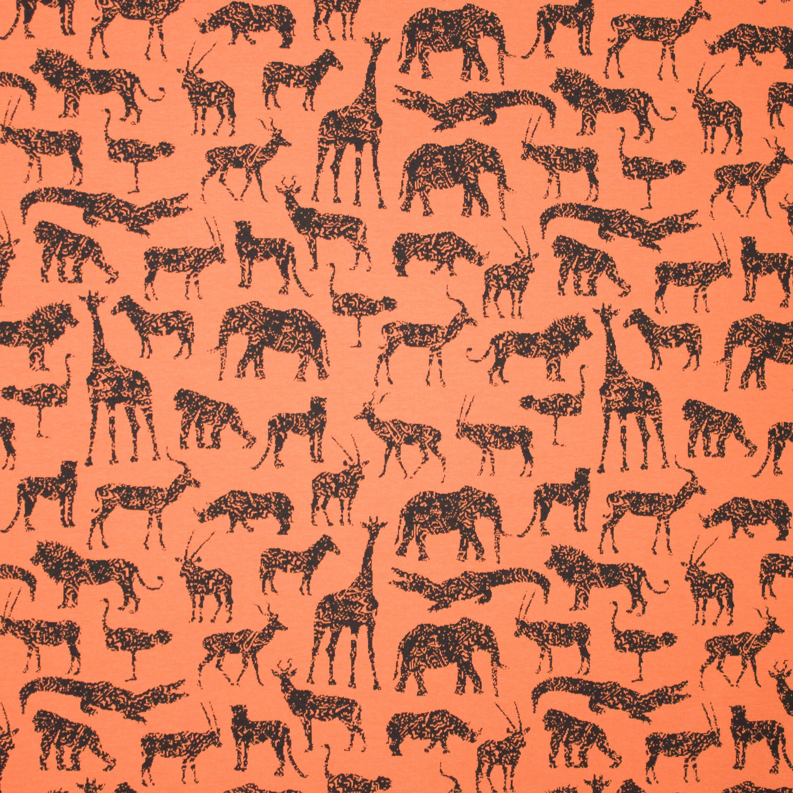 Roestbruine sweater met exotische dieren