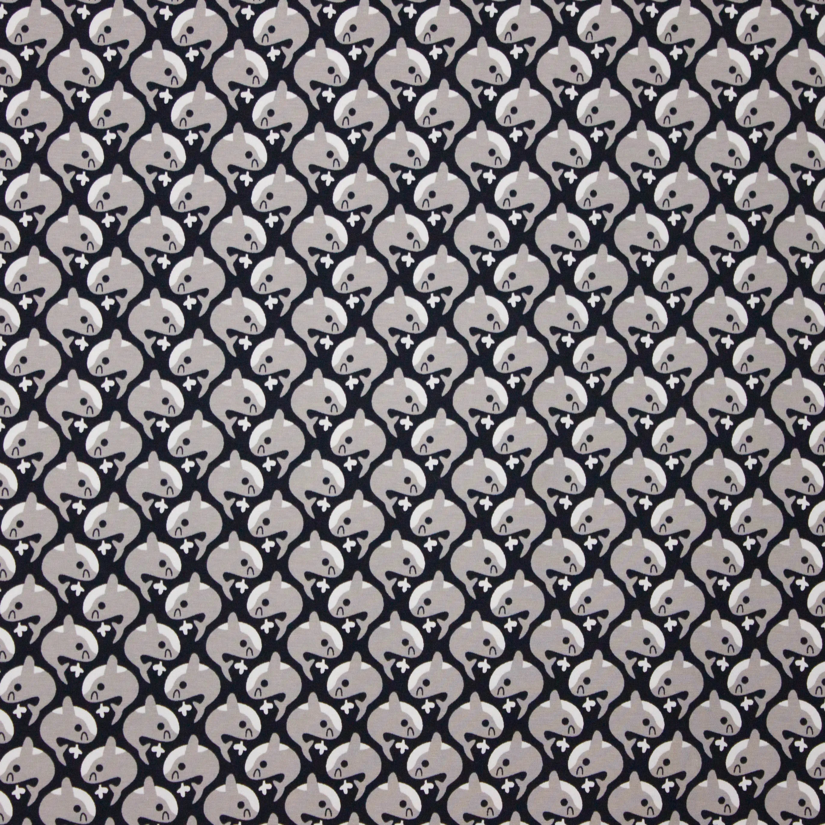 Zwarte tricot met walvissen