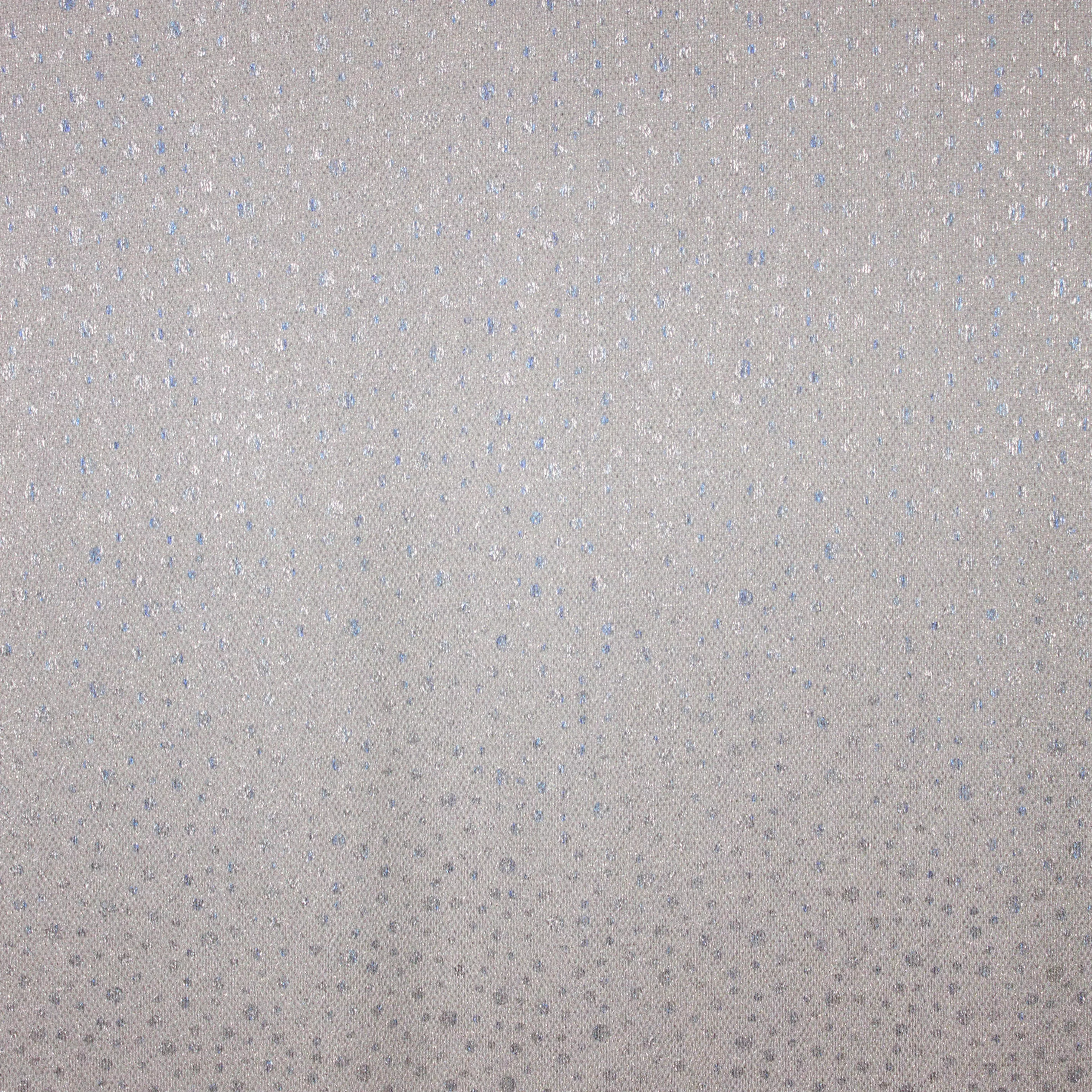 Glitterbreitje polyester zilver met bolletjes