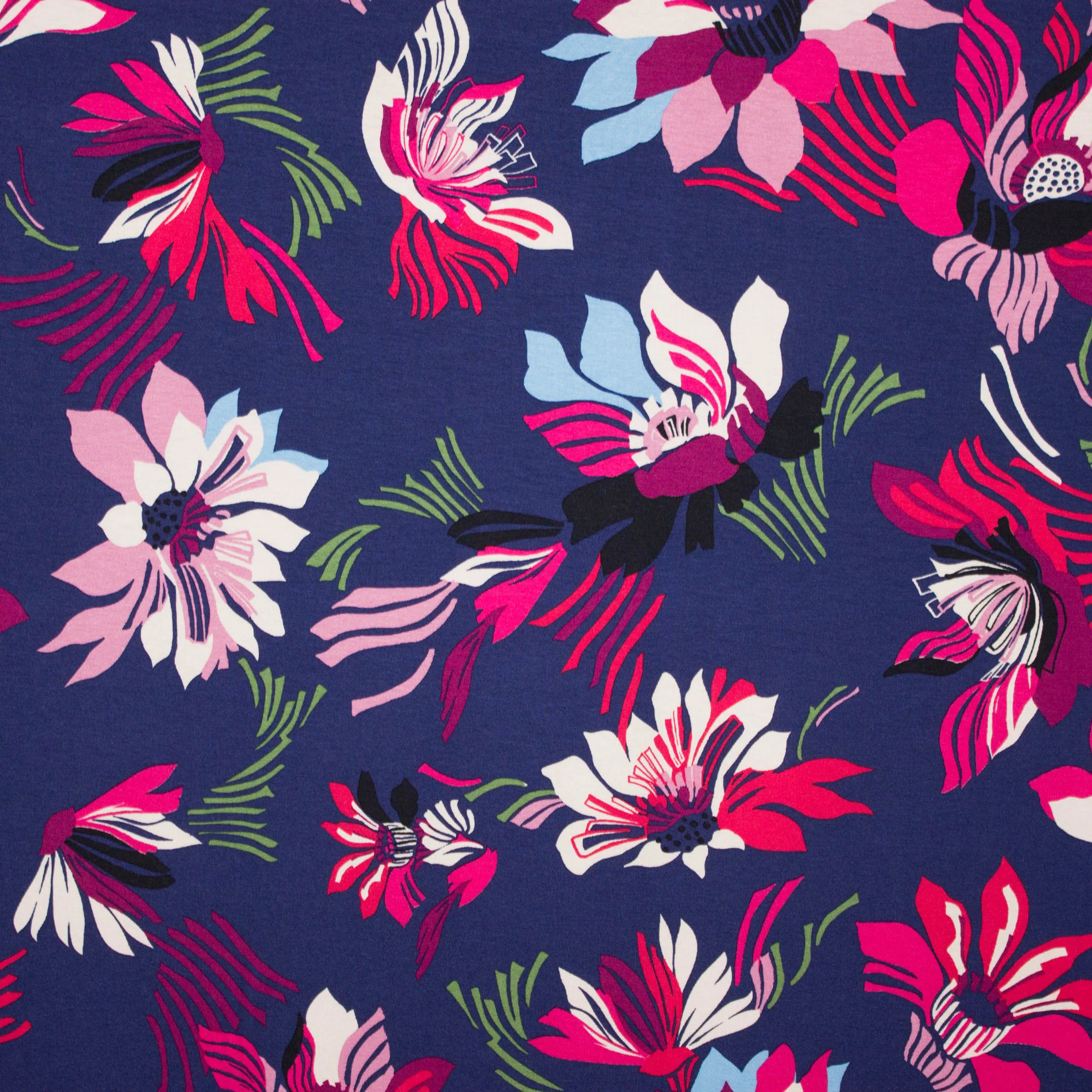 Viscose Tricot met bloemen van Milliblu's