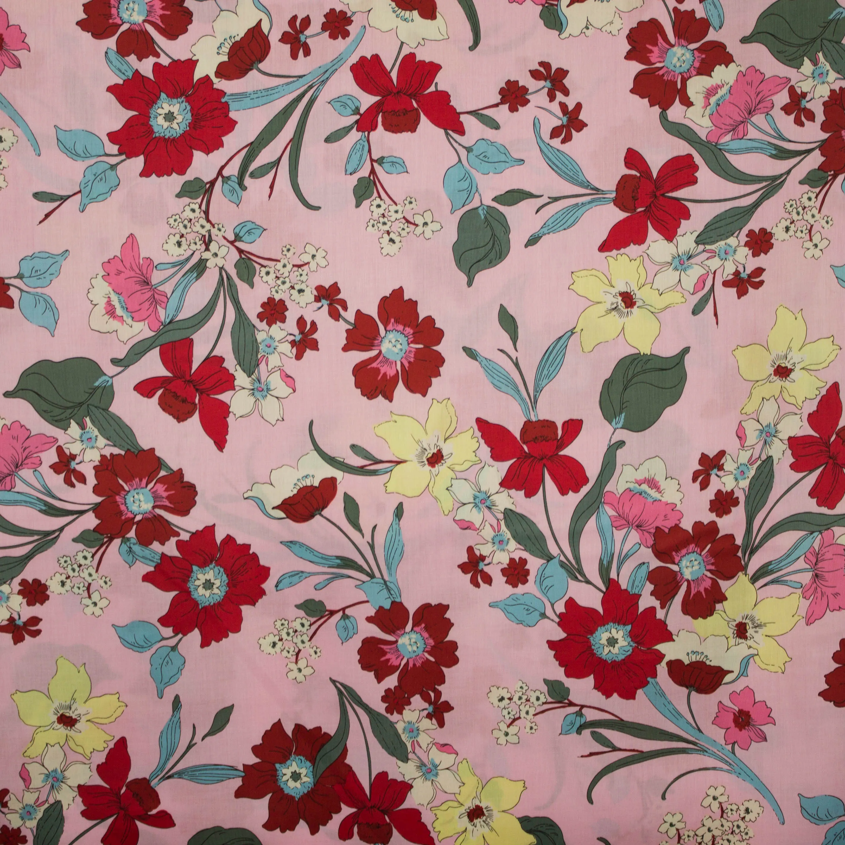 Roze katoen met bloemenprint van Milliblu's