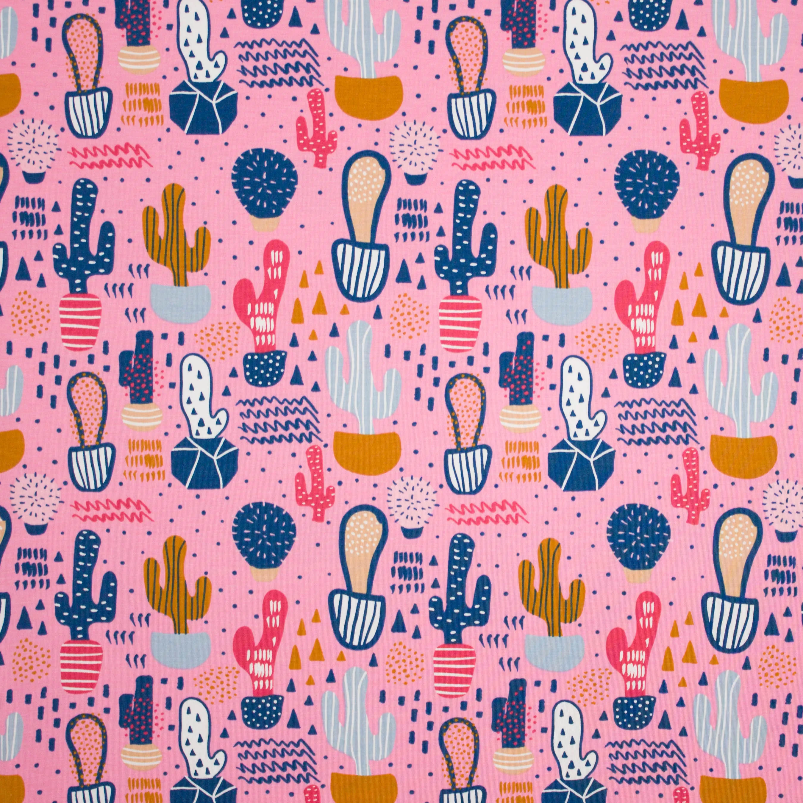 Roze tricot met cactussen motief