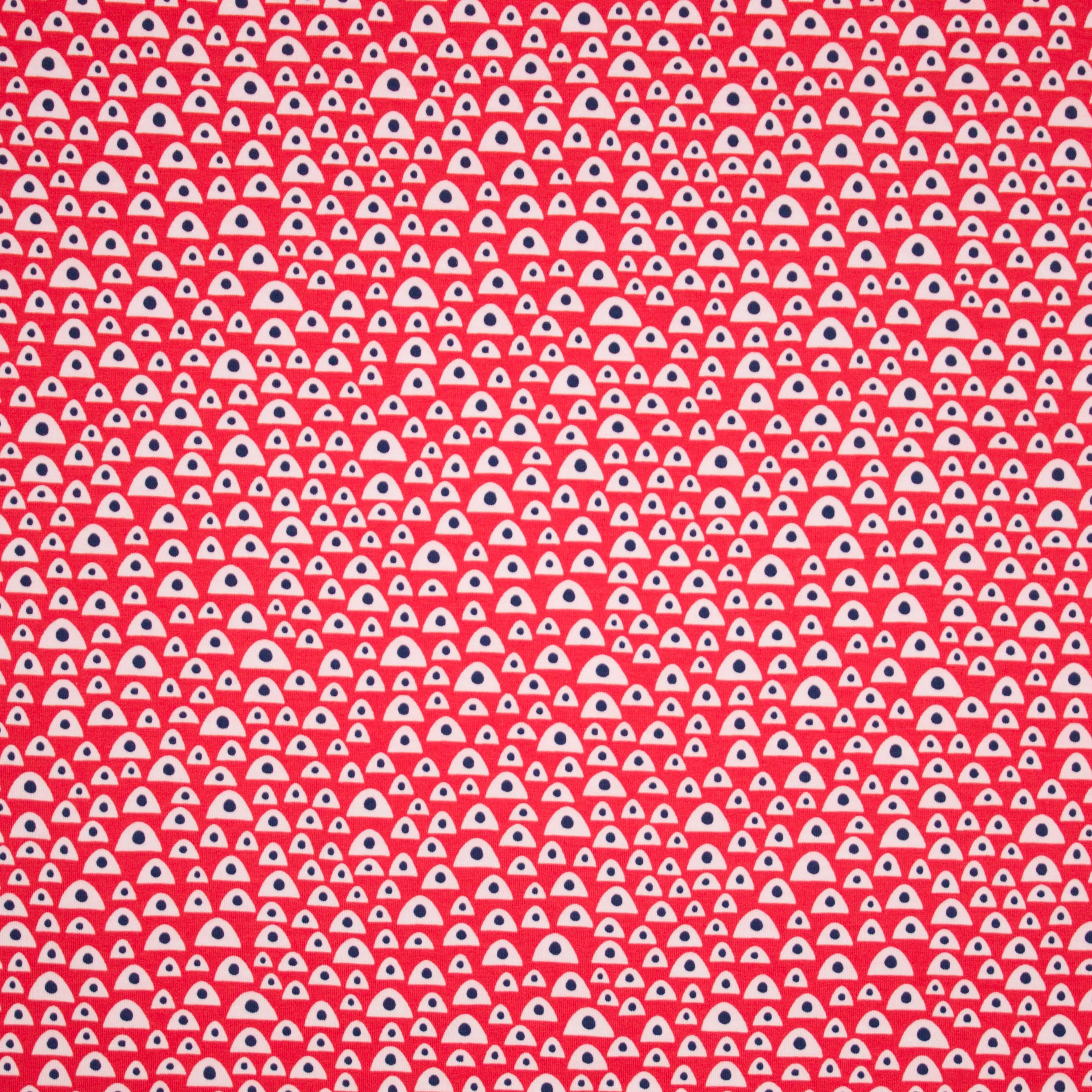 Rode tricot met abstract motief van 'Lila - Lotta'