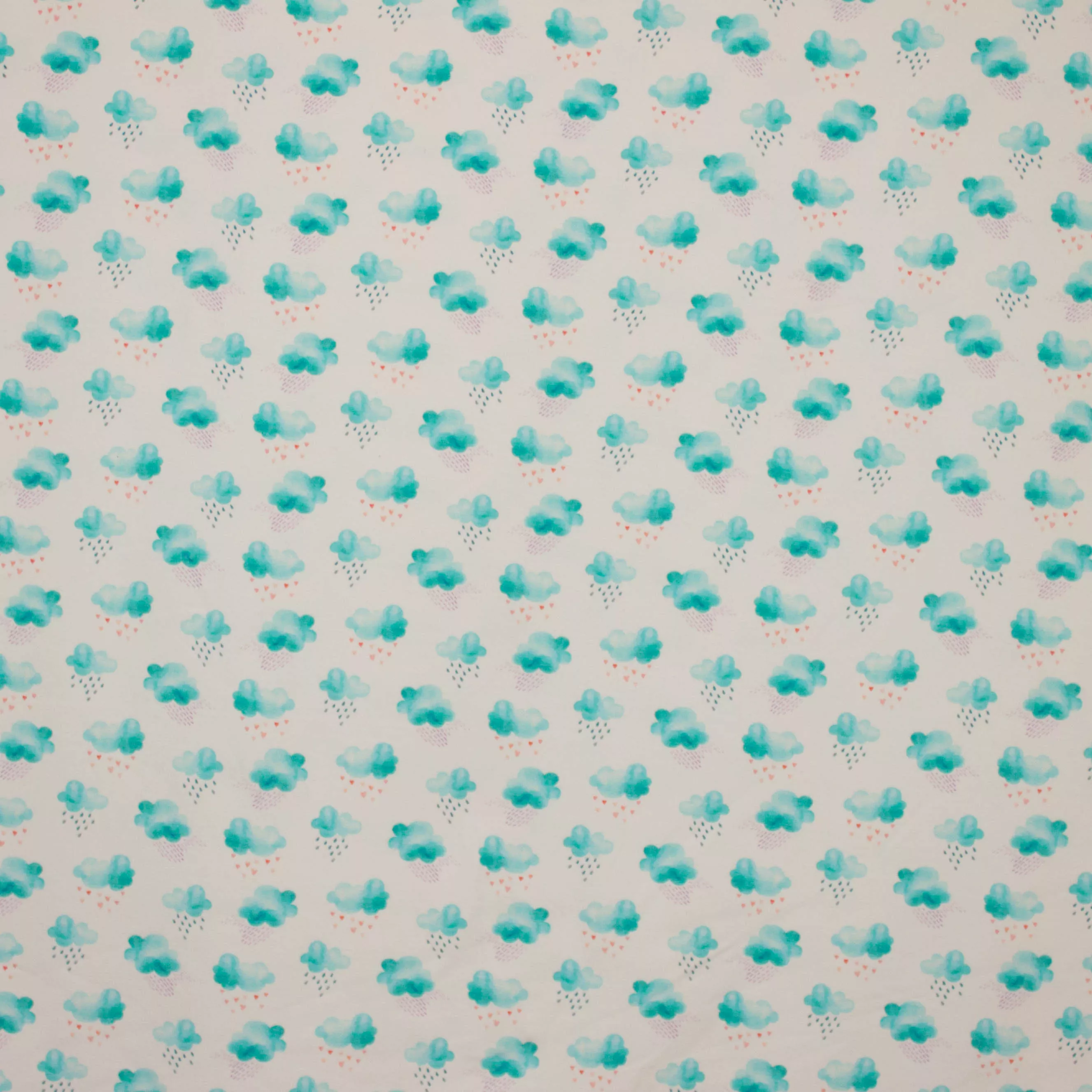 Witte tricot met wolkjes