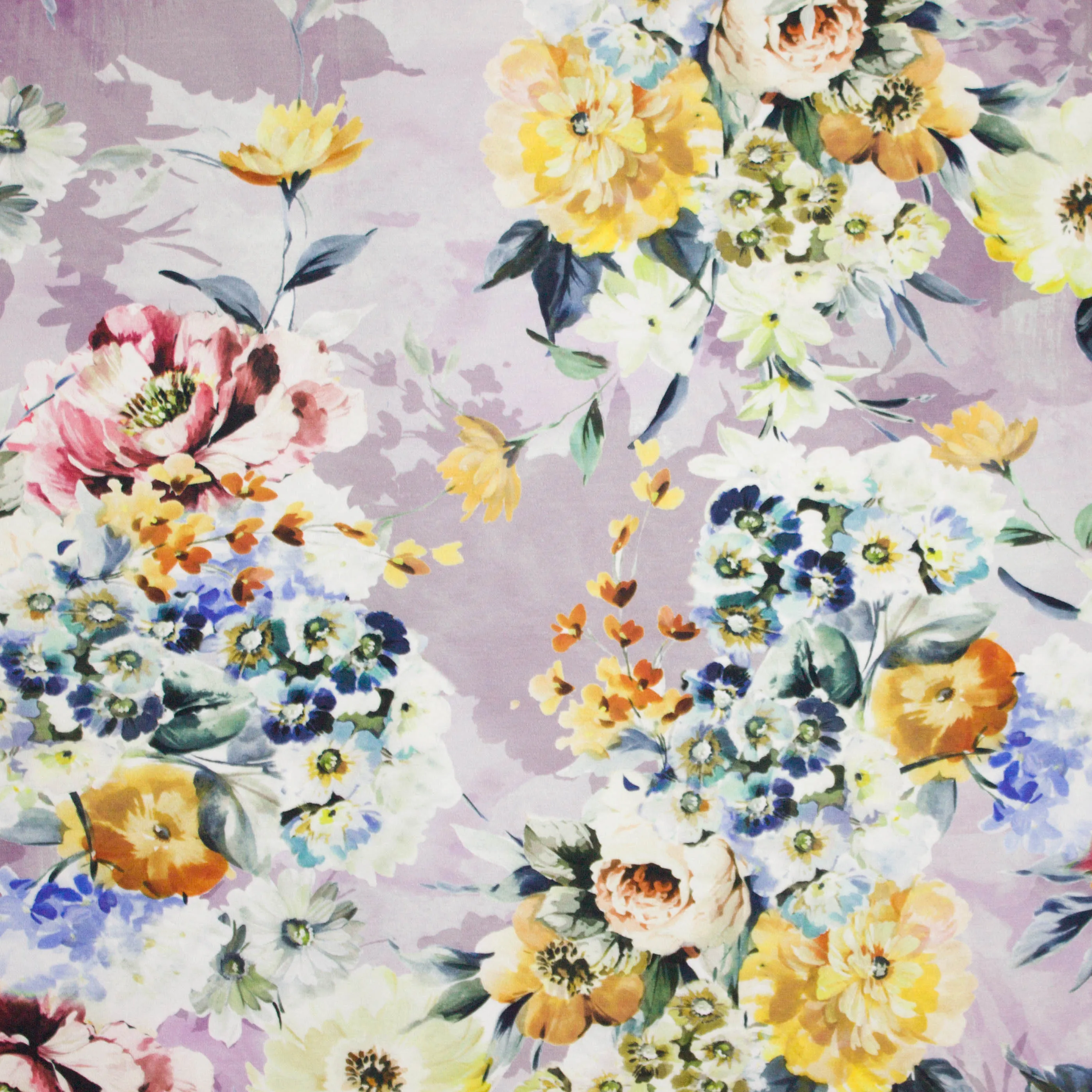 Lila tricot met bloemen motief