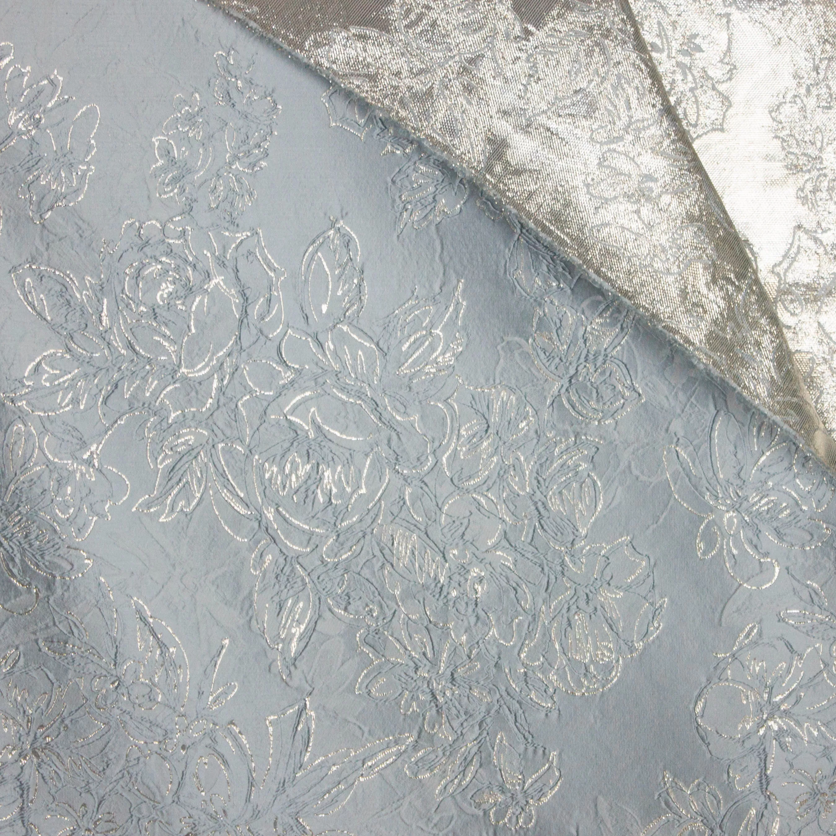 Jacquard double face blauw zilver