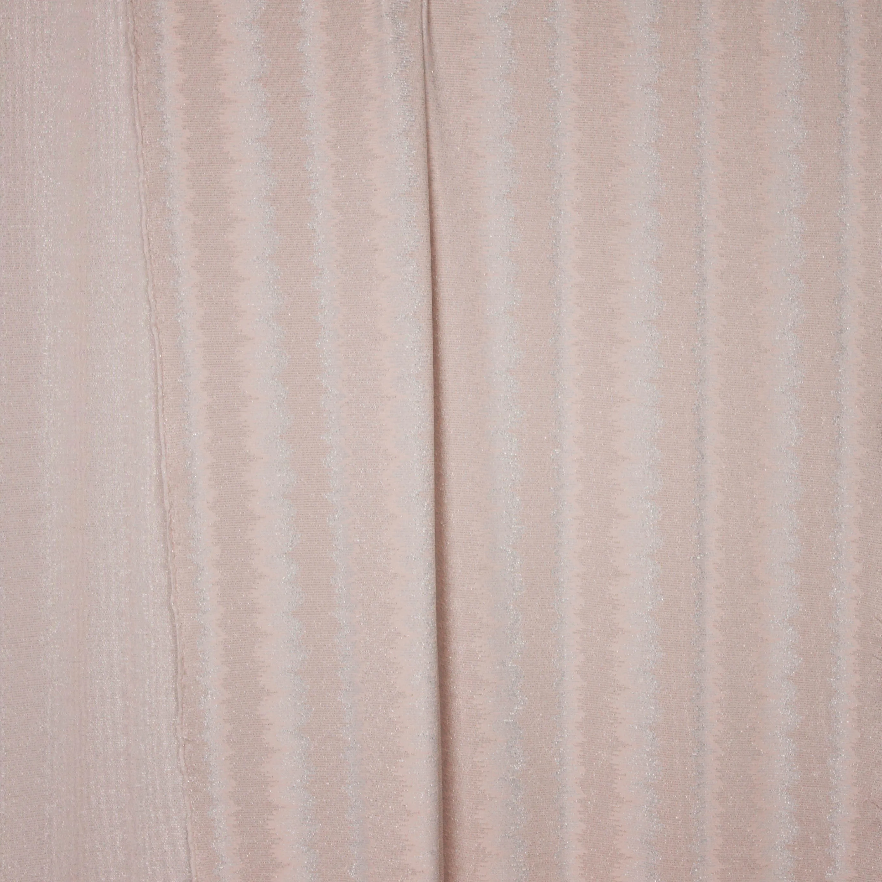 Jacquard tricot double face zalmroze zilverdraad
