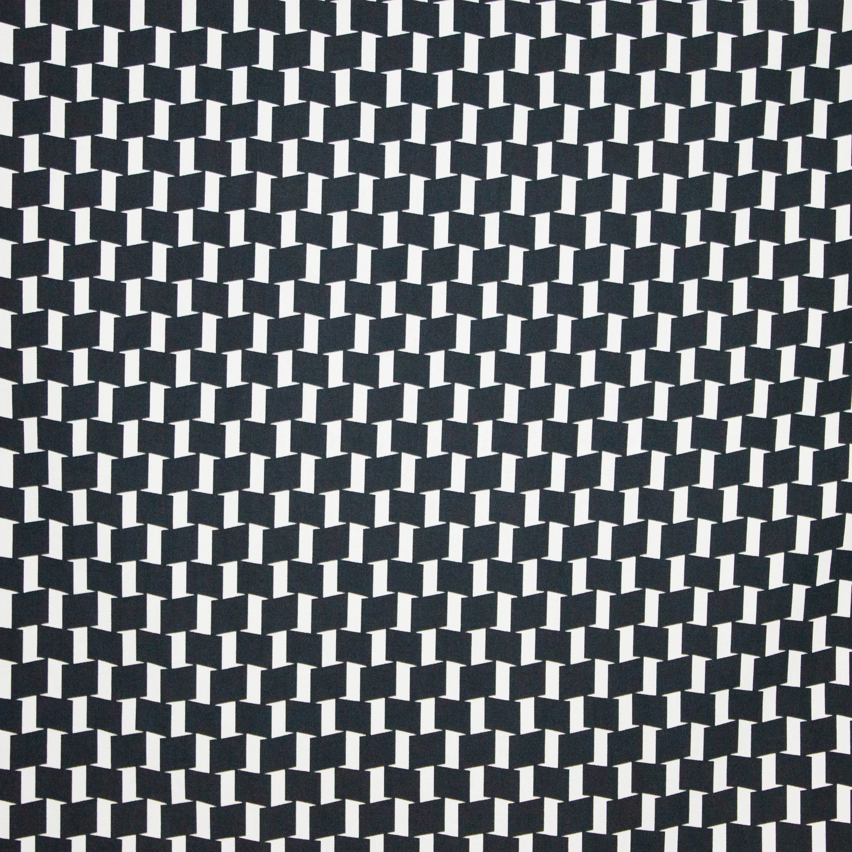 Viscose stretch zwart wit geometrisch motief