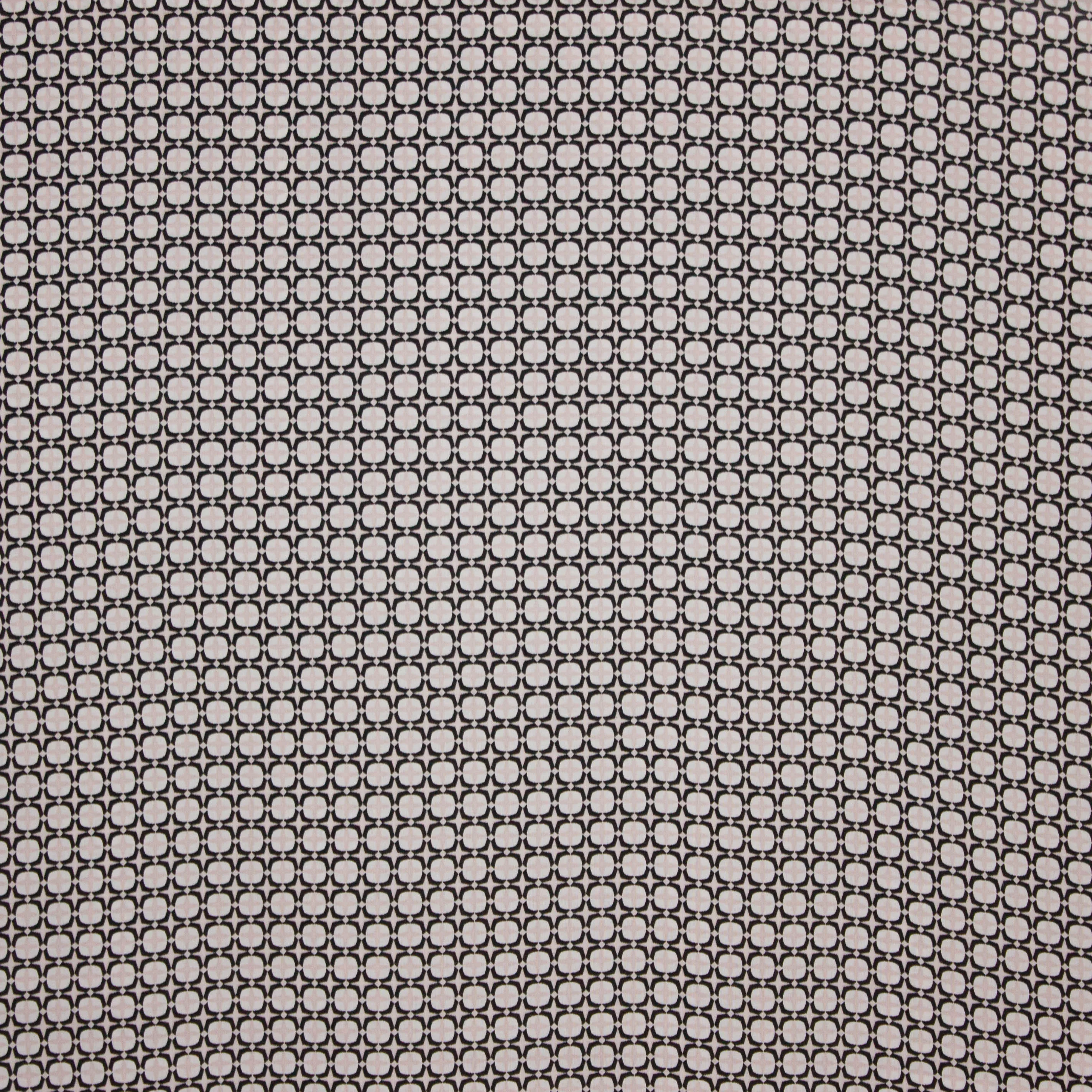 Viscose zwart roze geometrisch motief