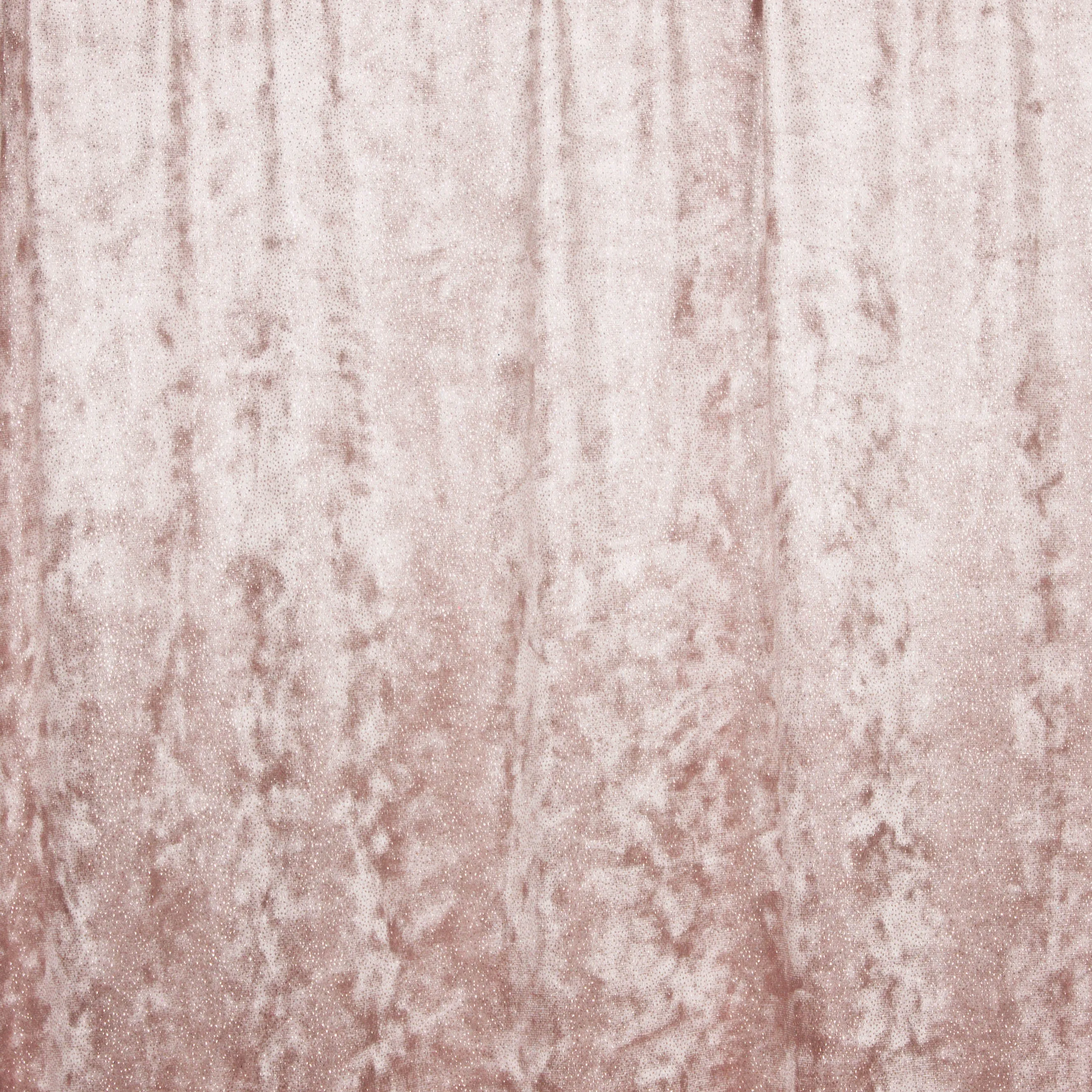 Lichtroze velours tricot met zilveren glitter