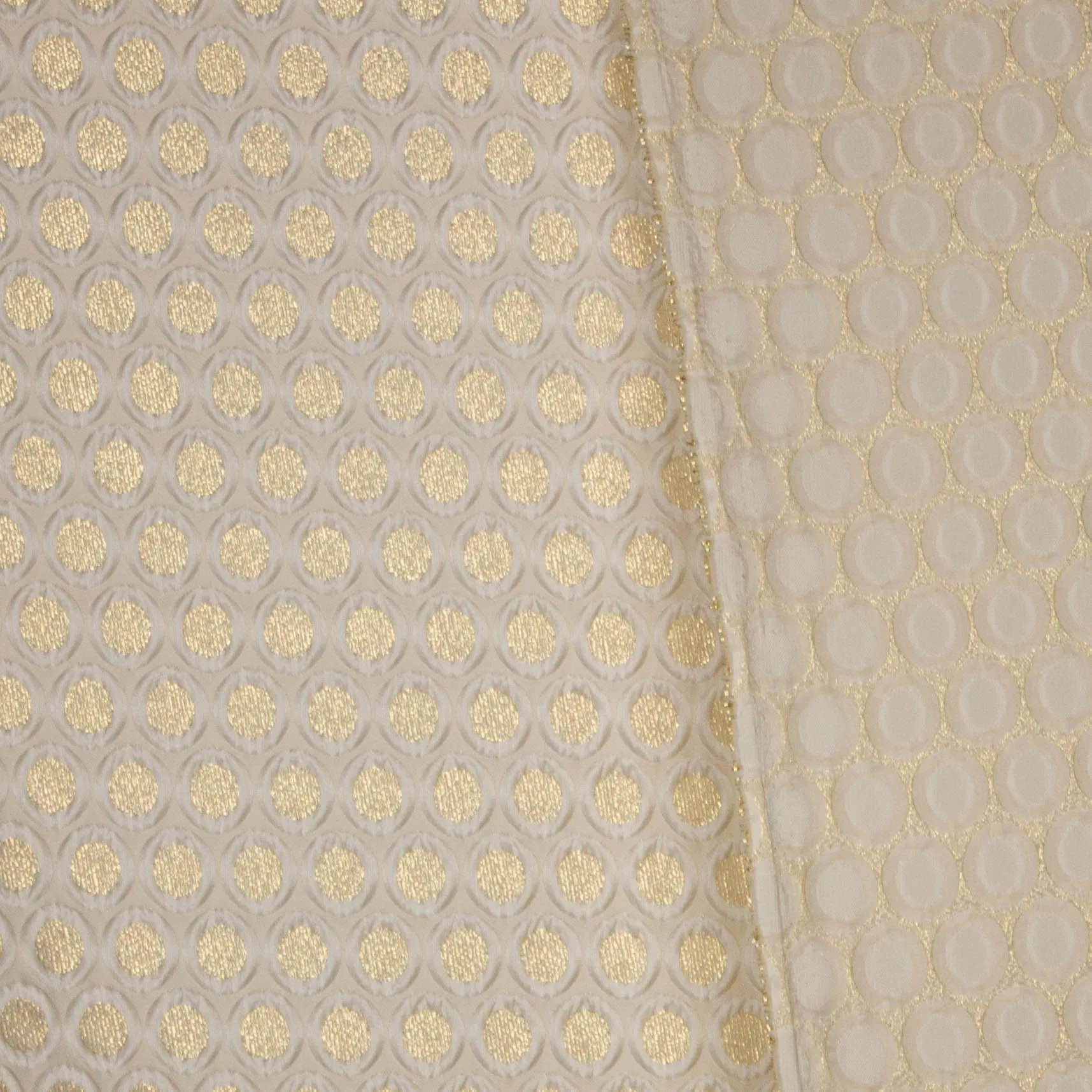 Polyester jacquard bollen goud glinsterdraad