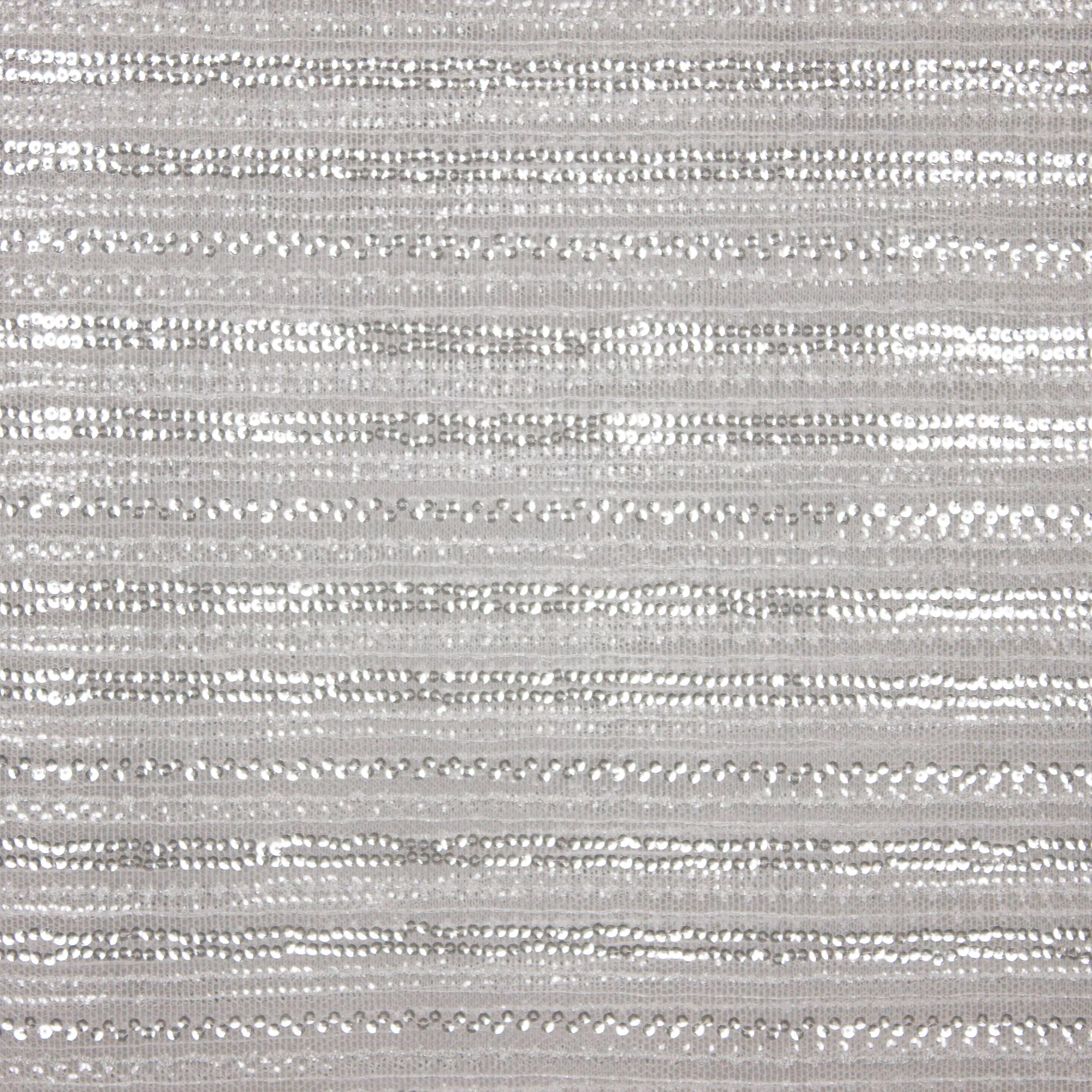 Witte kant met zilveren pailletten