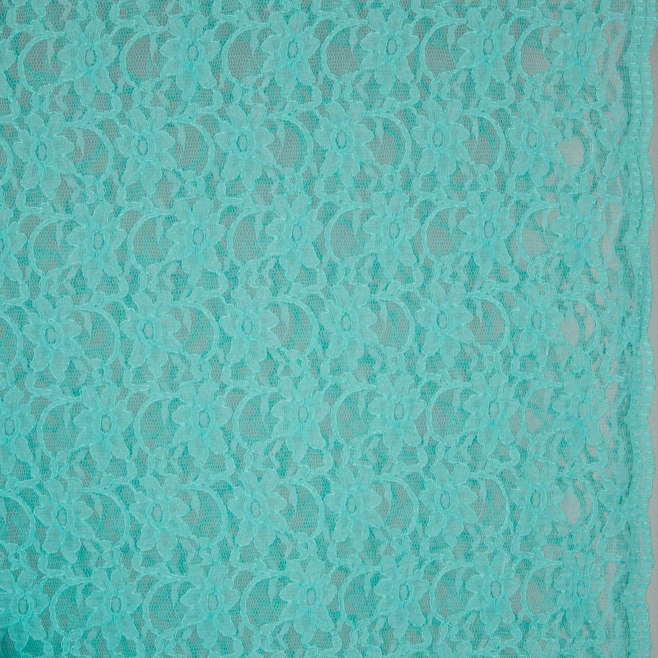 Kant turquoise bloemen