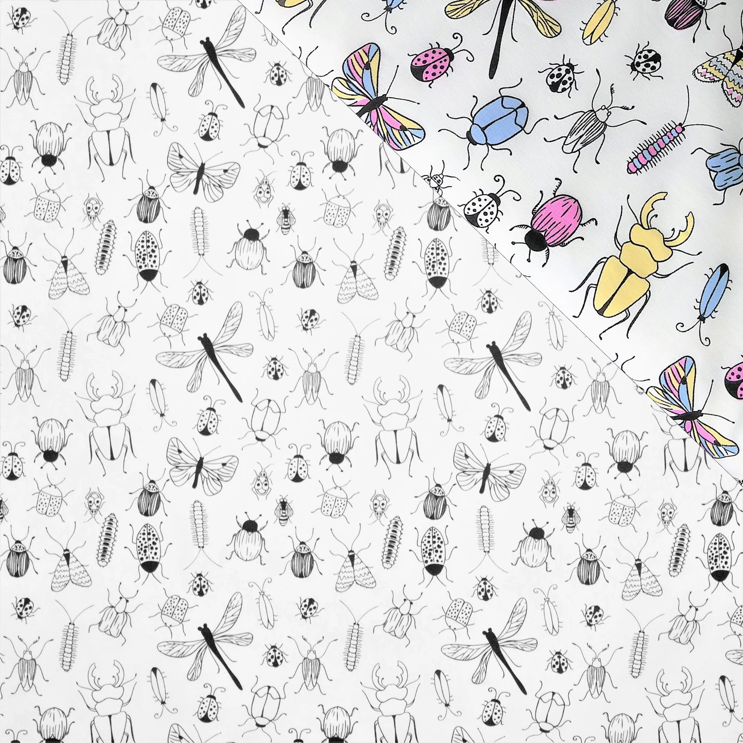 Kleur veranderende tricot insecten motief