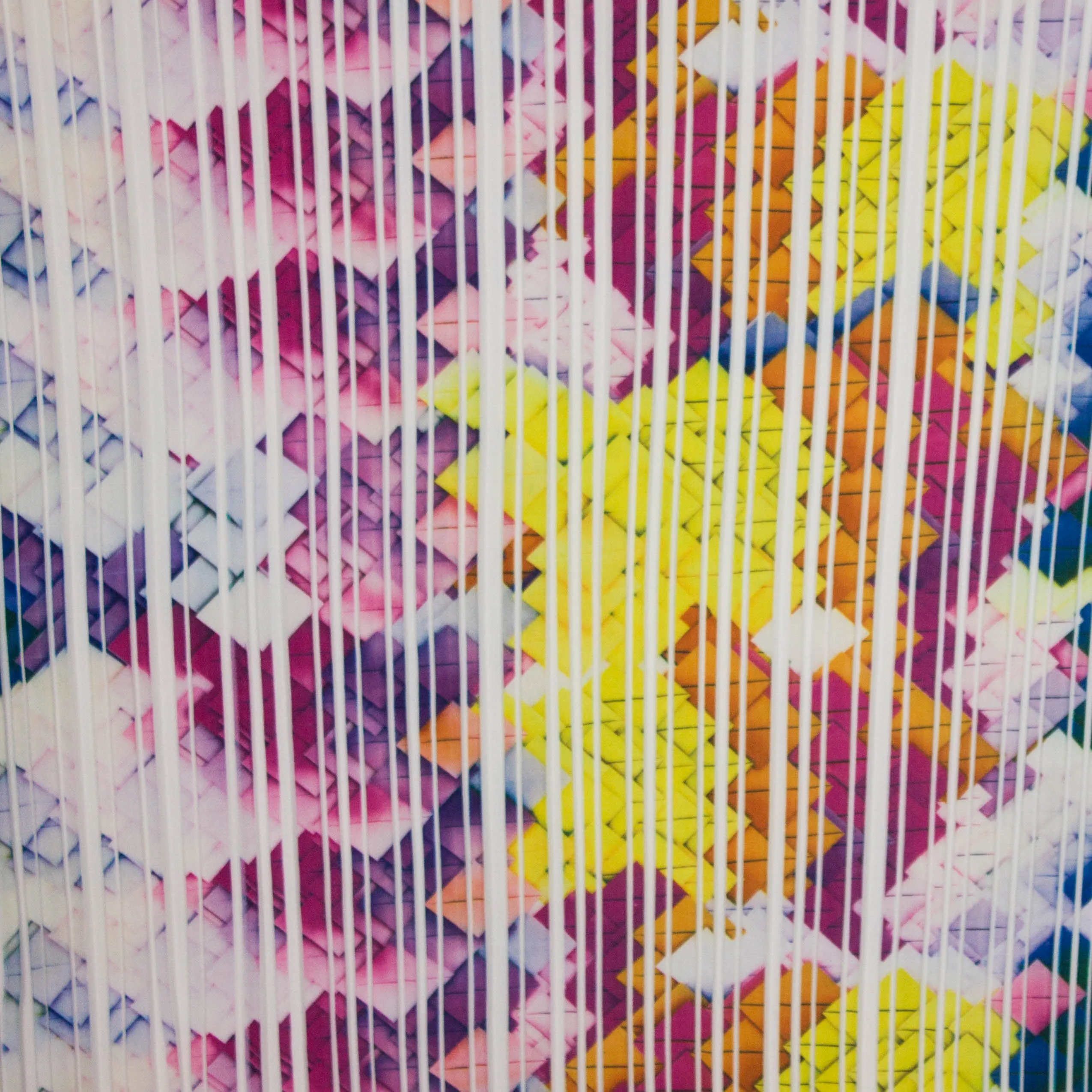 Plissé wit geometrisch multi color